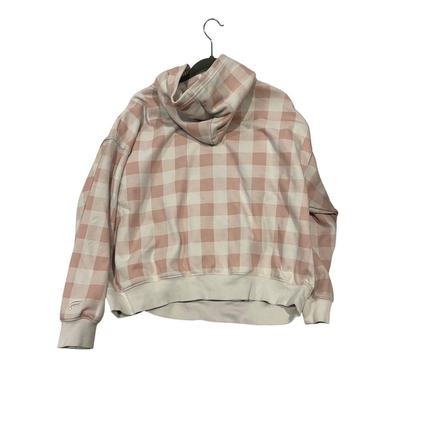 Fabletics Cozy Fleece Pink White Checked Hoodie Womans 2XL