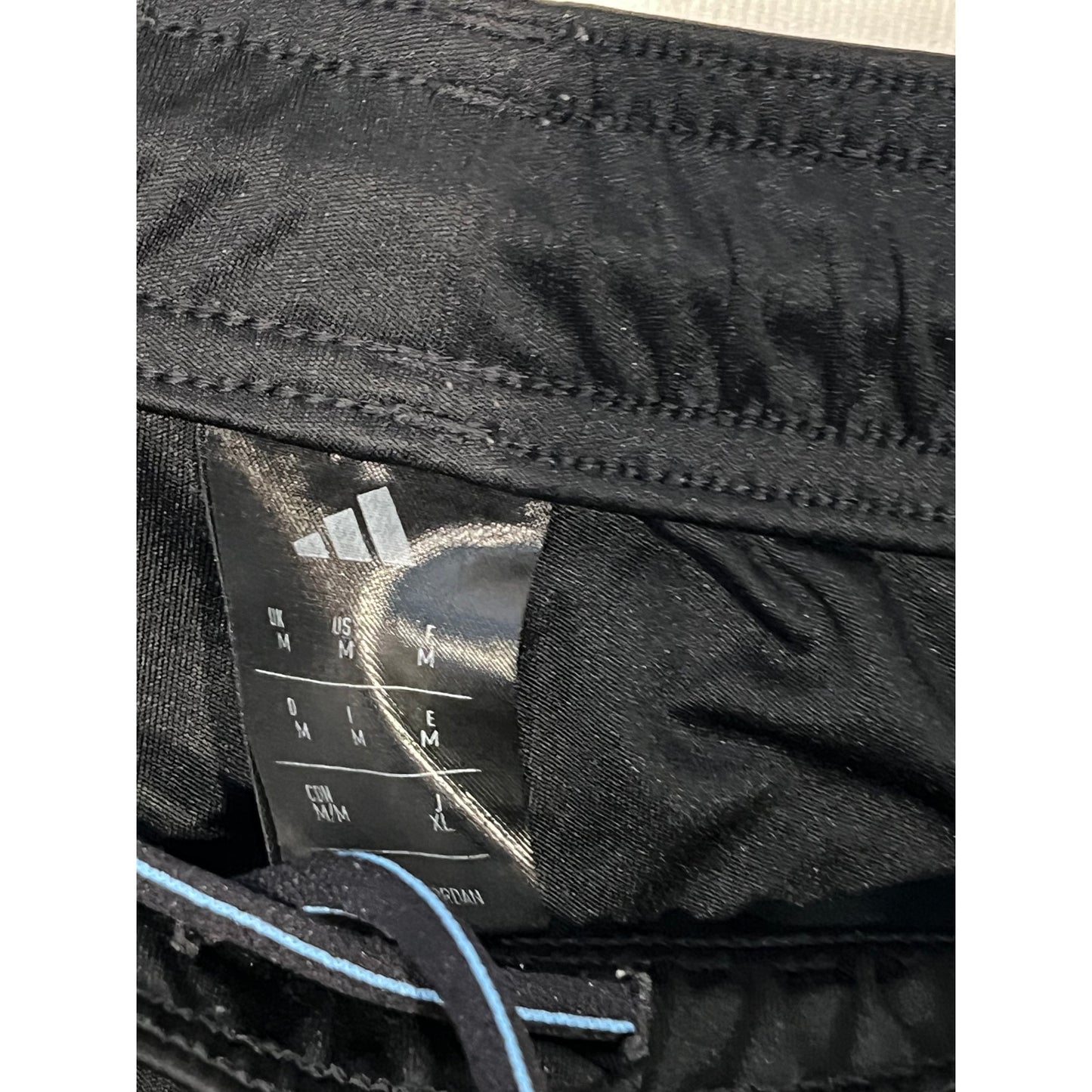 Adidas Three Strip Black Blue Shorts Mens Med 8" Inseam