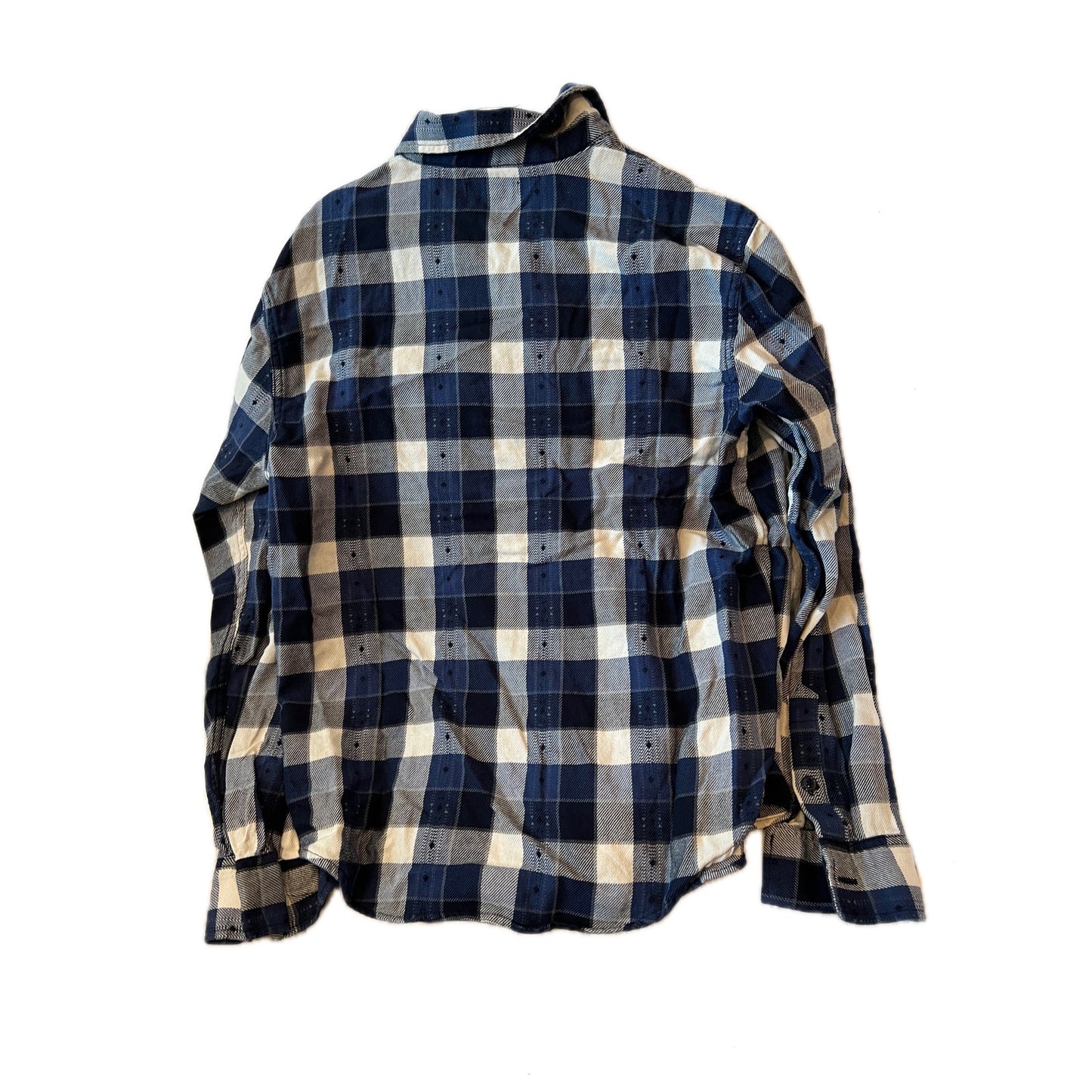 Frye Blue Black White Checkered Flannel Mens M