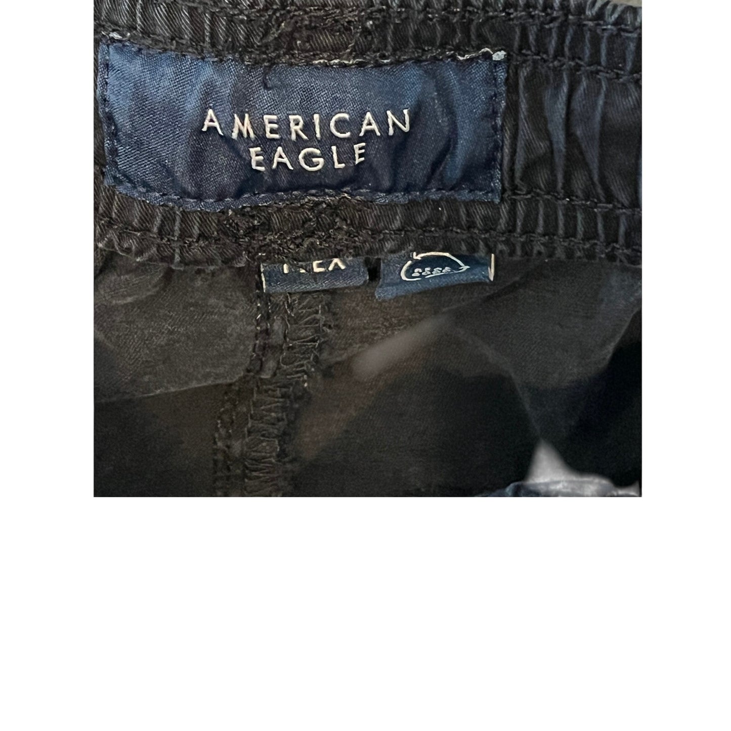 American Eagle Drawstring Black Casual Shorts Mens XS