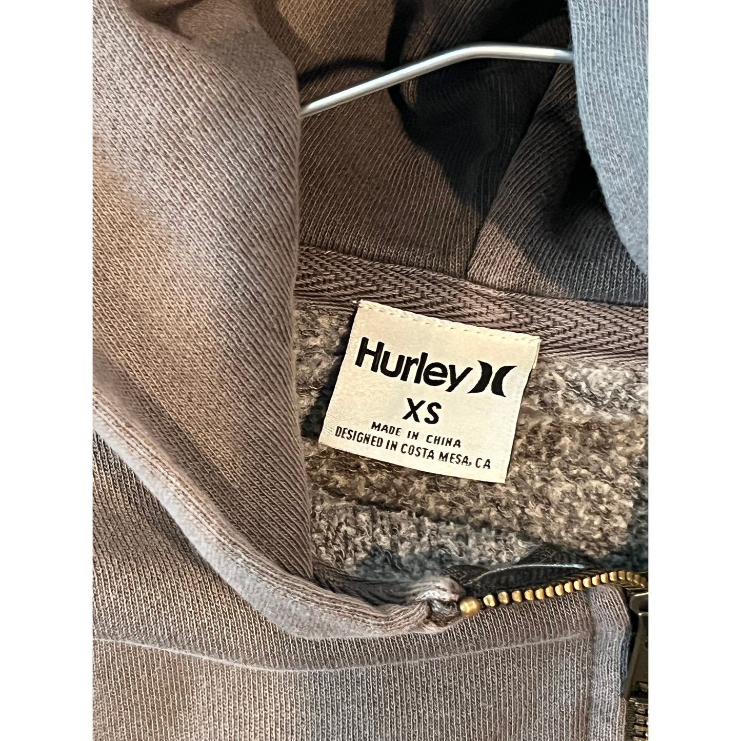 Hurley Cropped Gray Beige Pullover Hoodie Womans XS