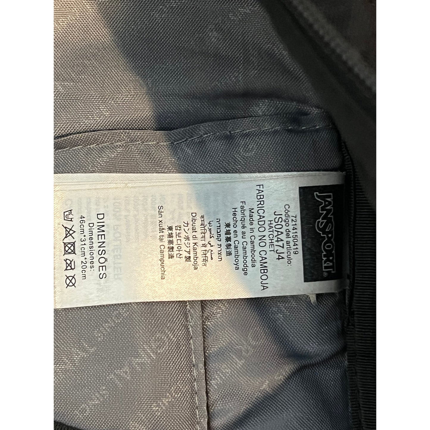 JanSport Hatchet Black Top Loading Backpack