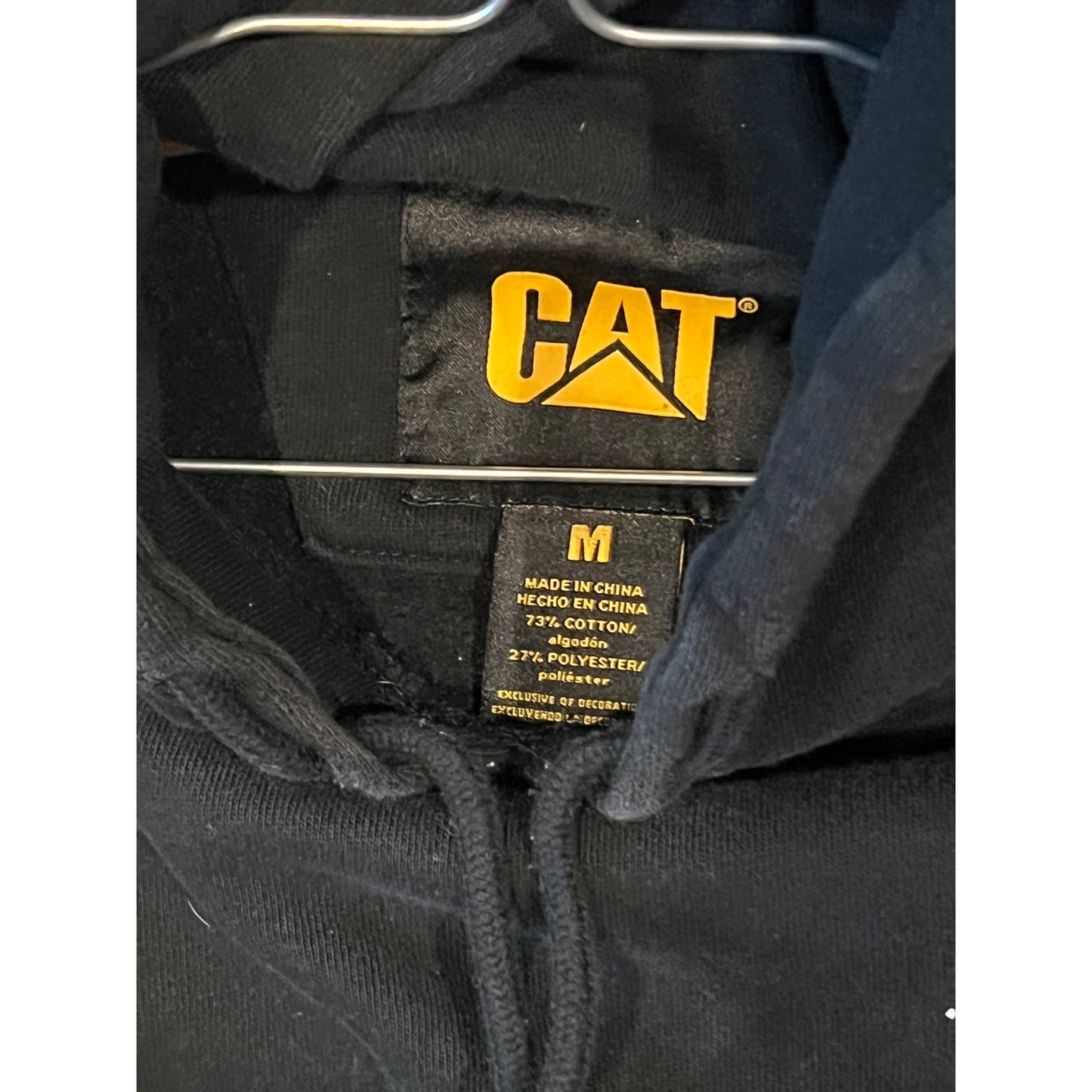 CAT Thick Warm Black Hoodie Mens M