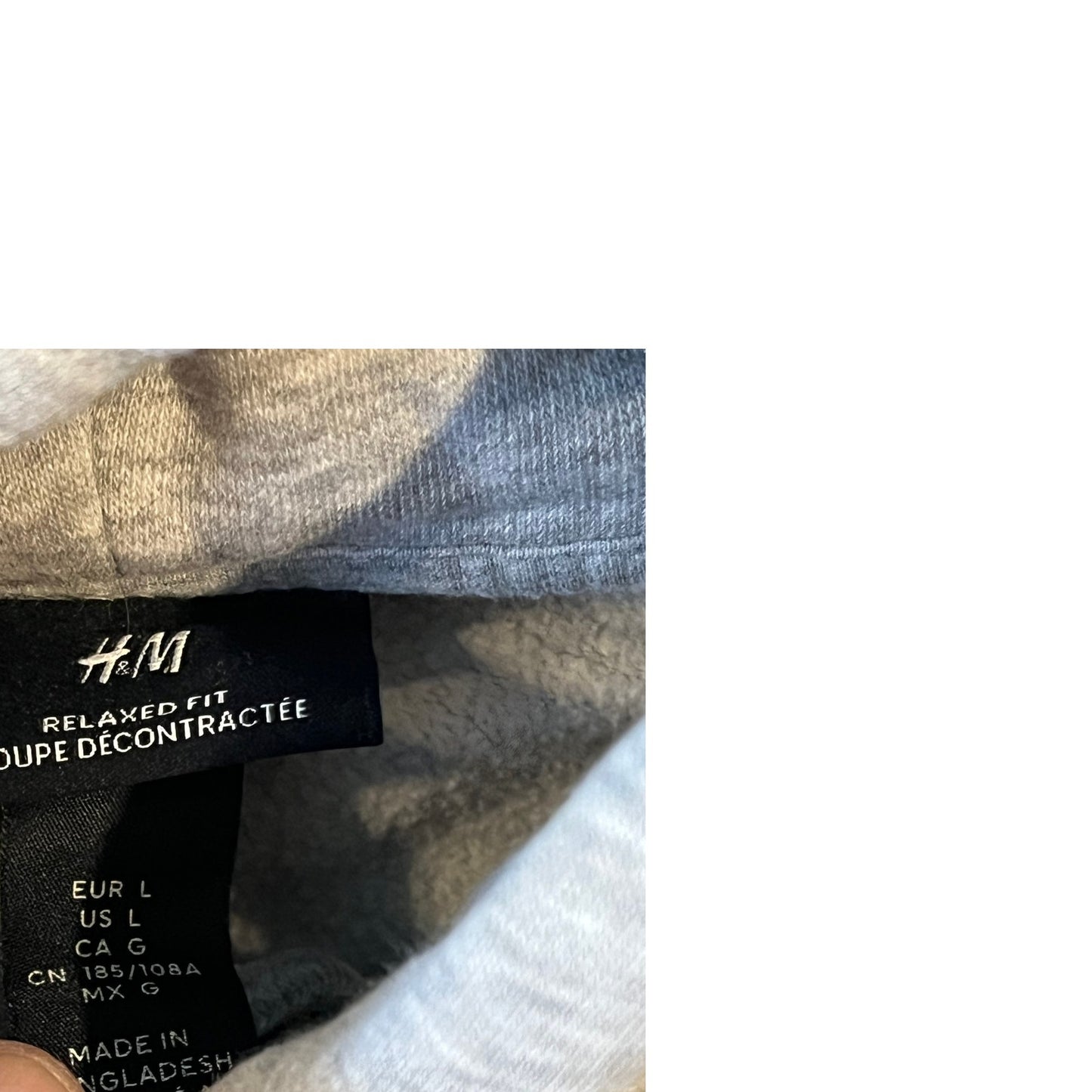 H&M Gray Pullover Relaxed Fit Hoodie Mens L