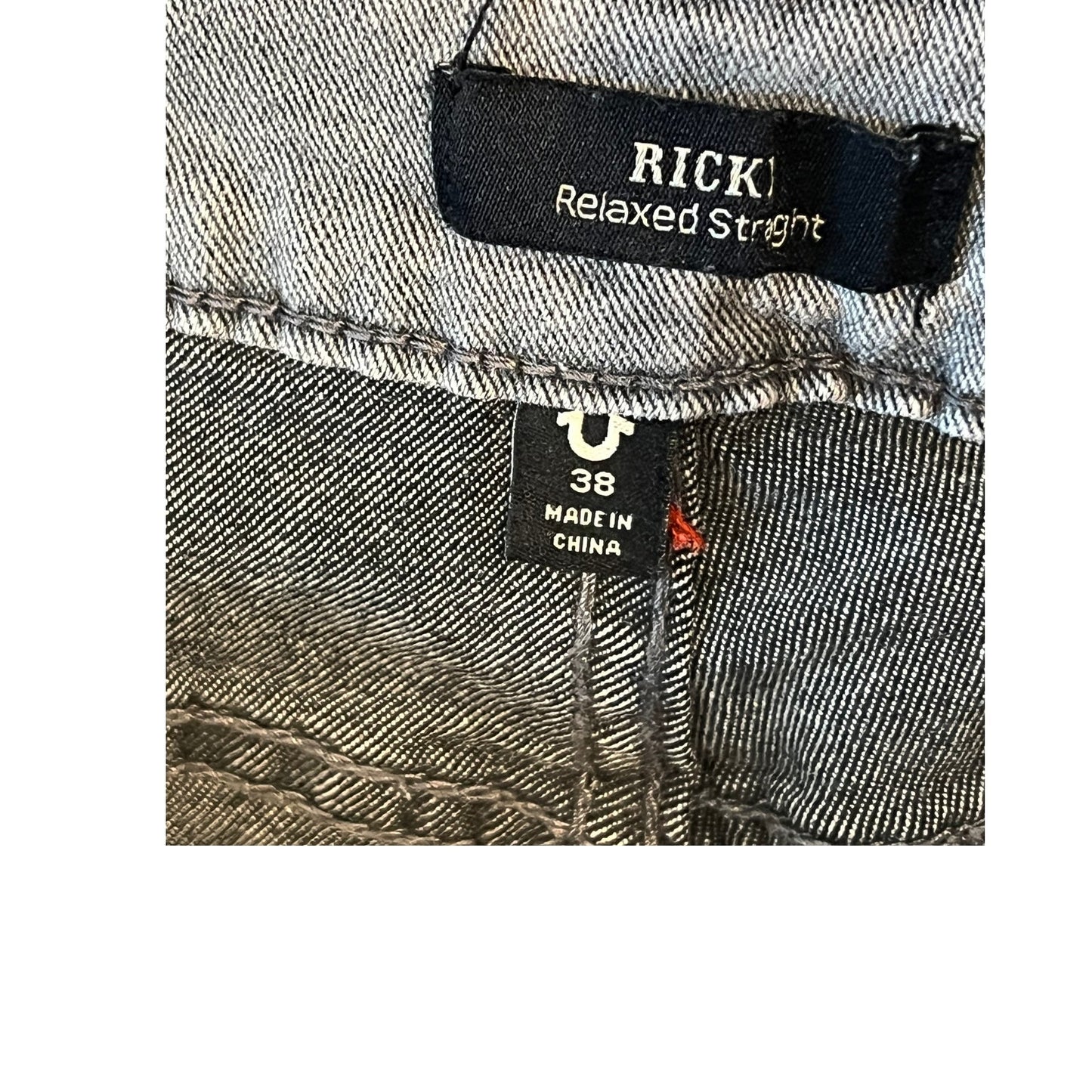True Religion Relaxed Straight Ricky Jeans Mens 38x34