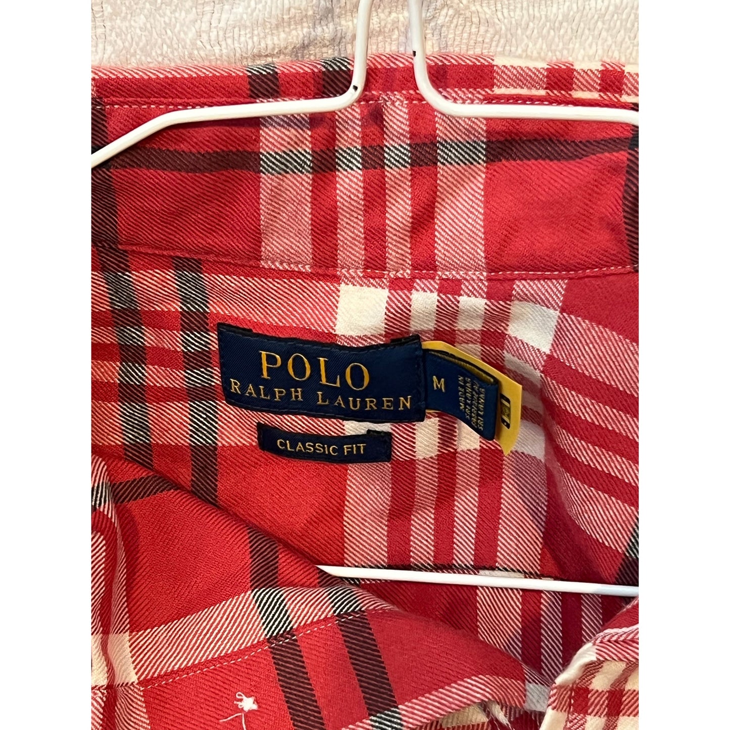 Polo Ralph Lauren Red Casual Button Down Shirt Mens Med