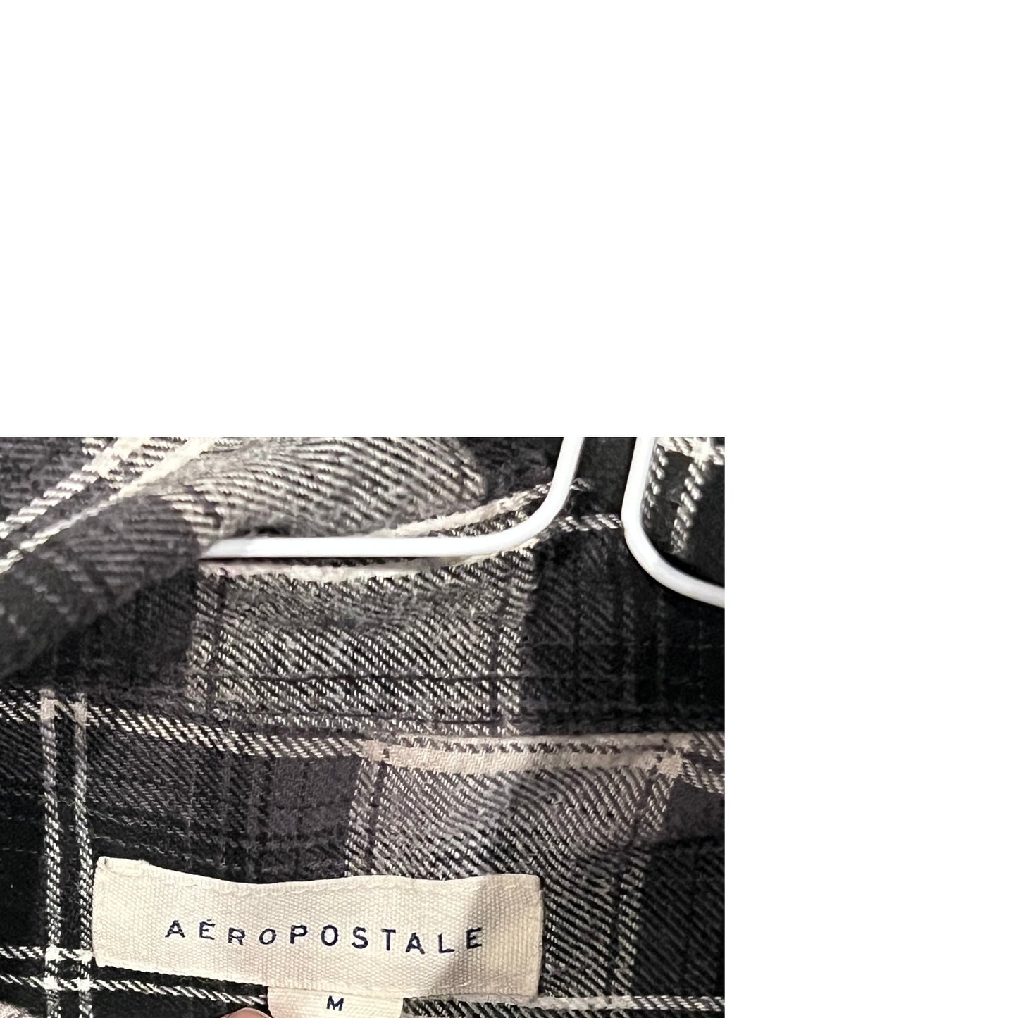 Aeropostale Black White Checkered Flannel Mens M