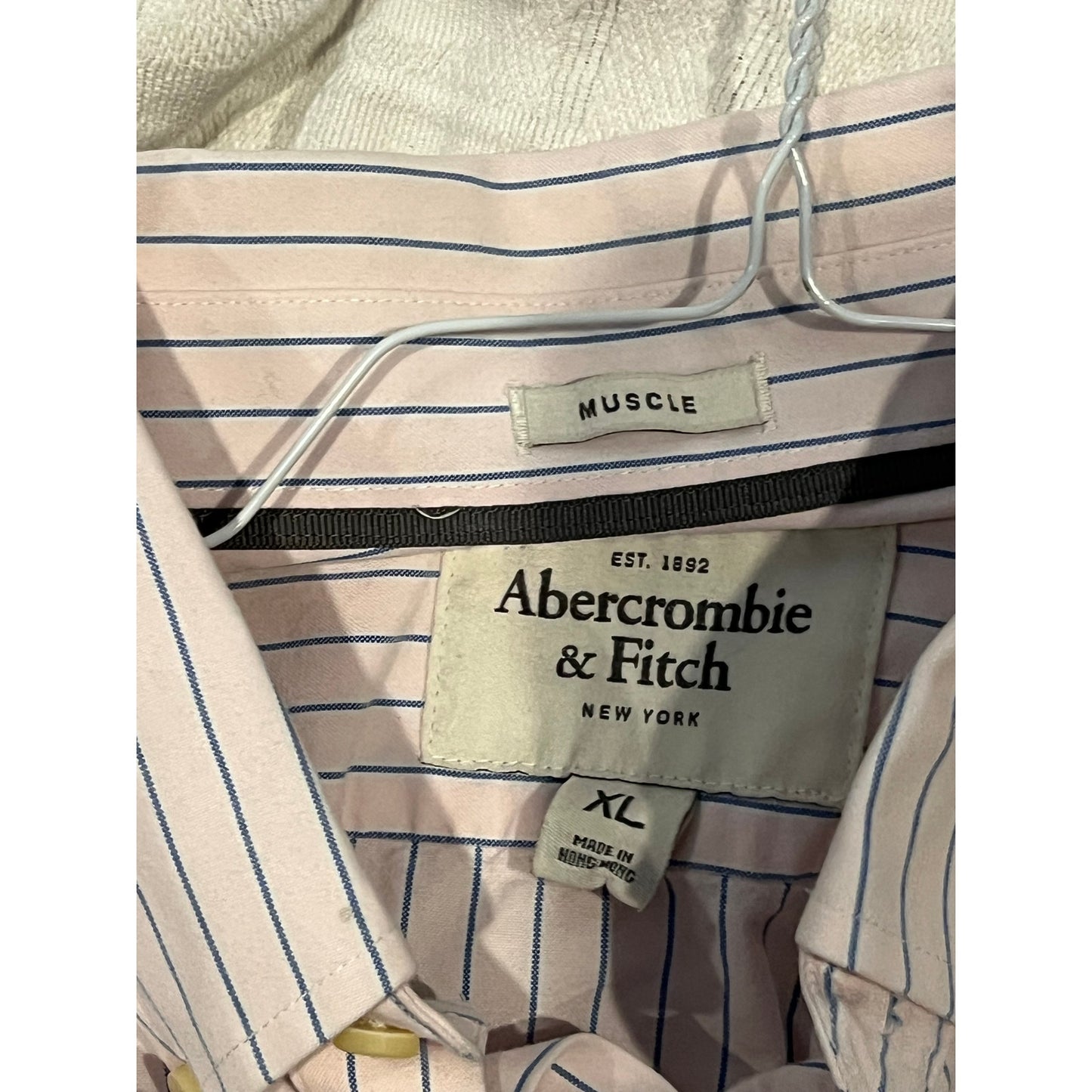 Abercrombie & Fitch Button Long Sleeve White Shirt Mens XL