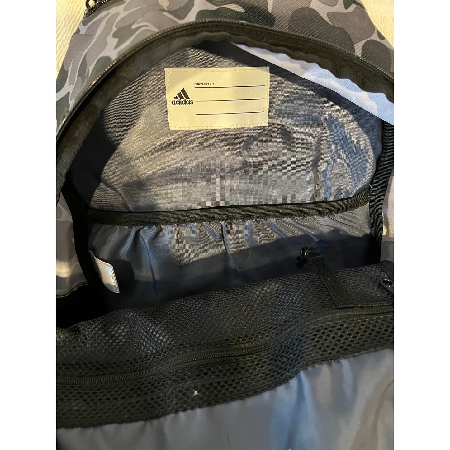 Adidas Black Gray Camo Backpack