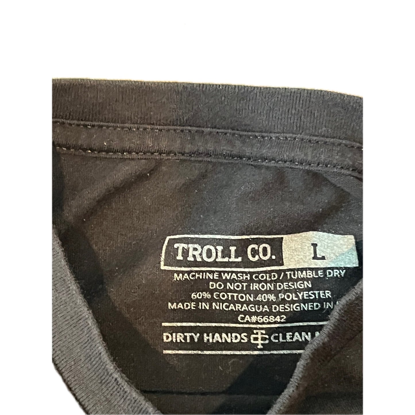 Troll Co Dirty Hands Clean Money Black TShirt Mens L