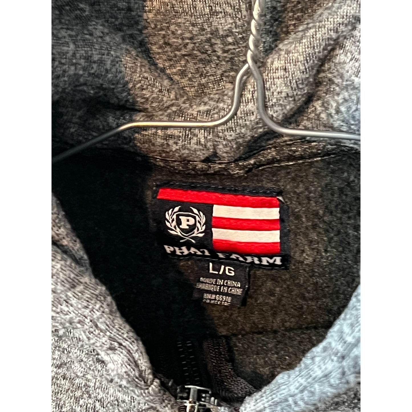 Phatfarm Sweat à capuche zippé gris homme taille L