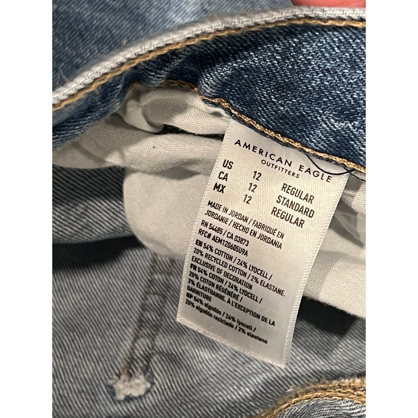 American Eagle Jeans rectos de tiro alto para mujer Talla L (12)