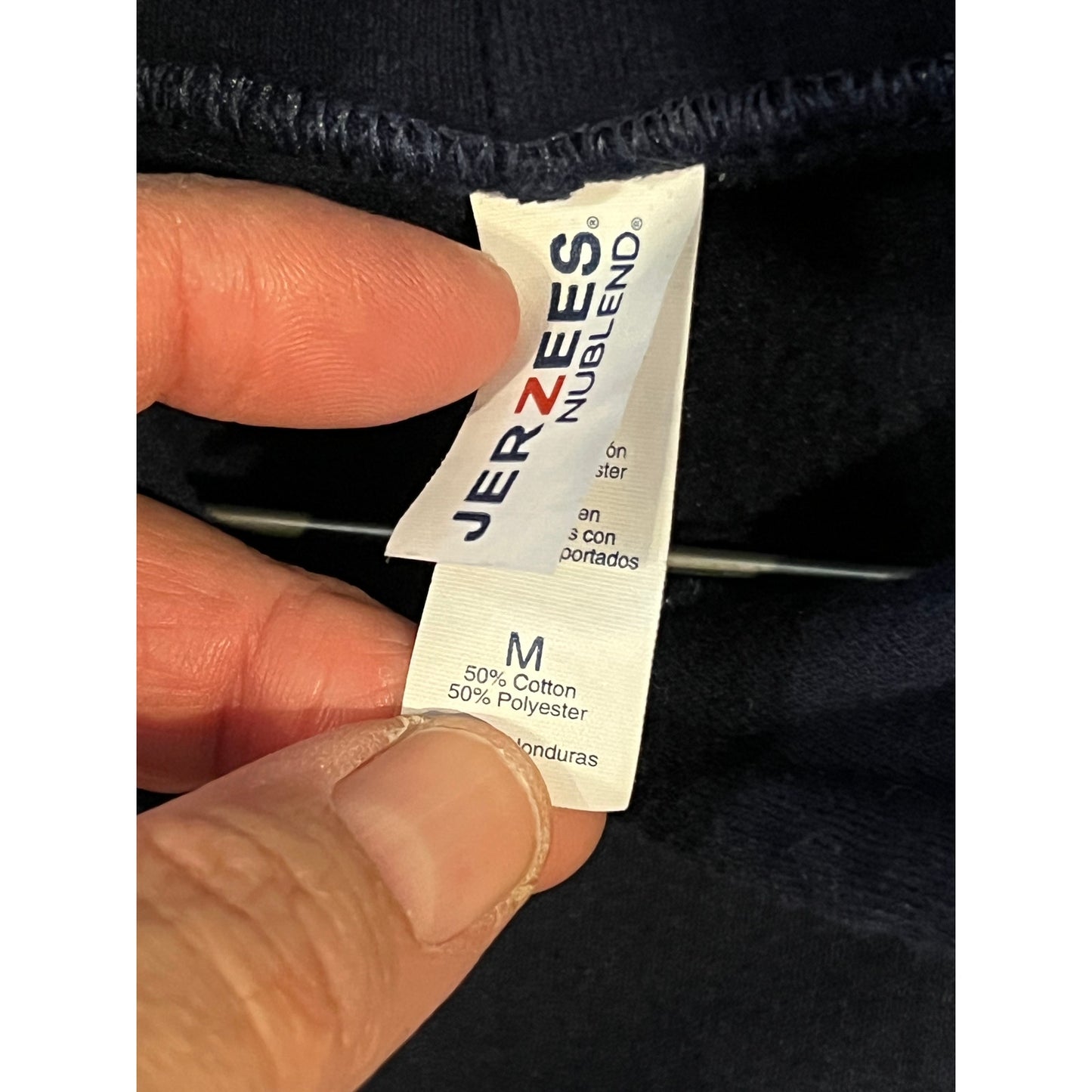 Jerzees US Navy Blue Pullover Hoodie Sweatshirt - Size M