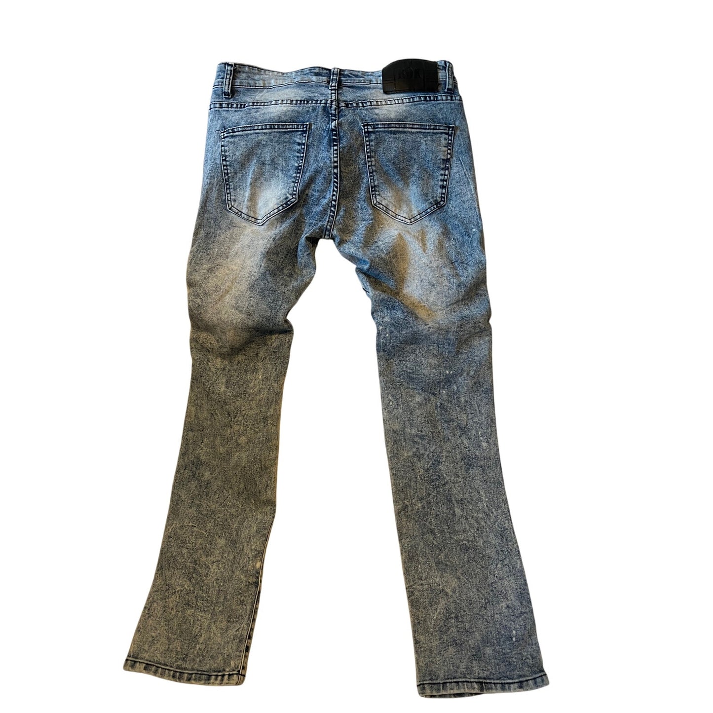 Rock Handcrafted Ribbed Slim Fit Jeans Mens 34x32