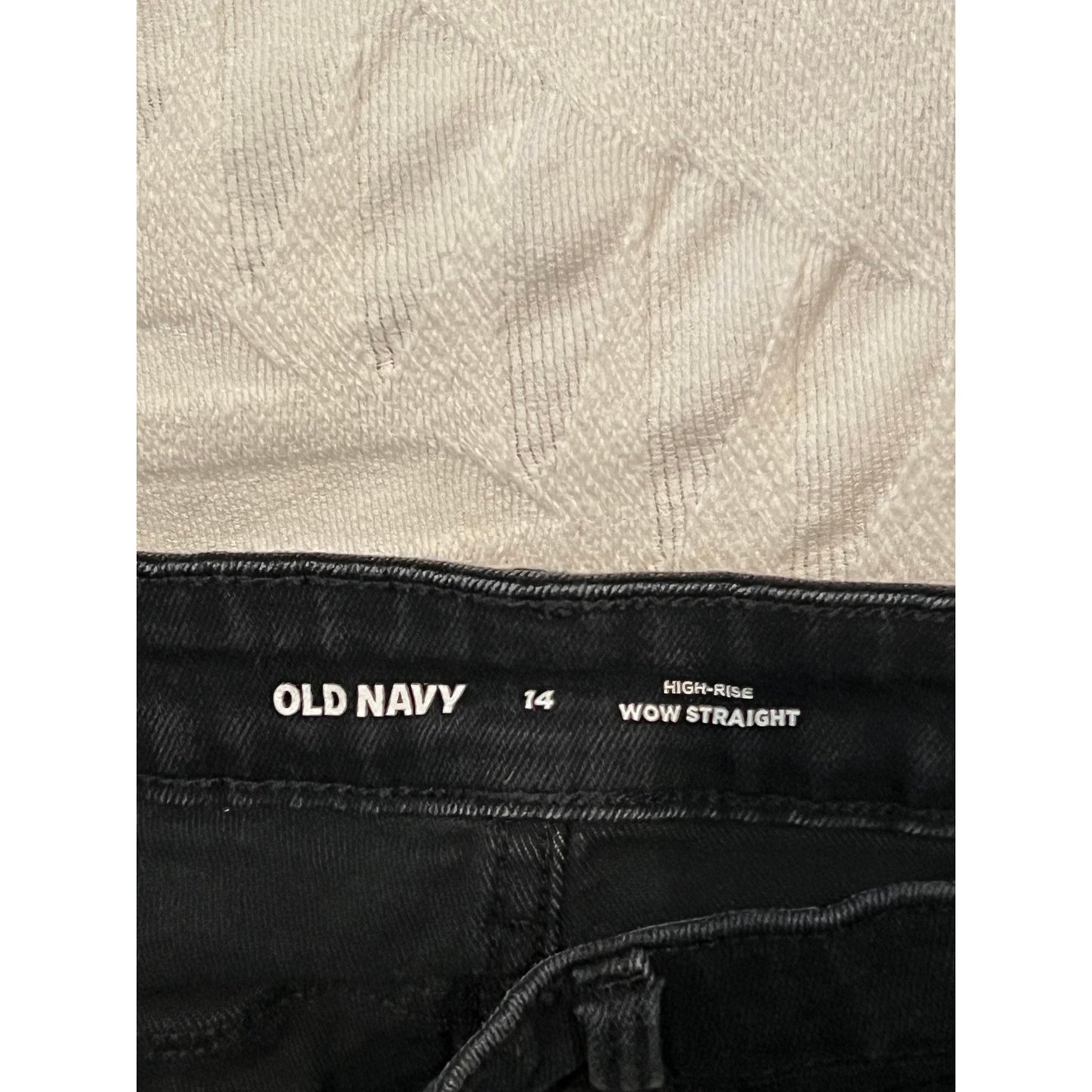 Old Navy High Rise Wow Straight Black Jeans Womans 14