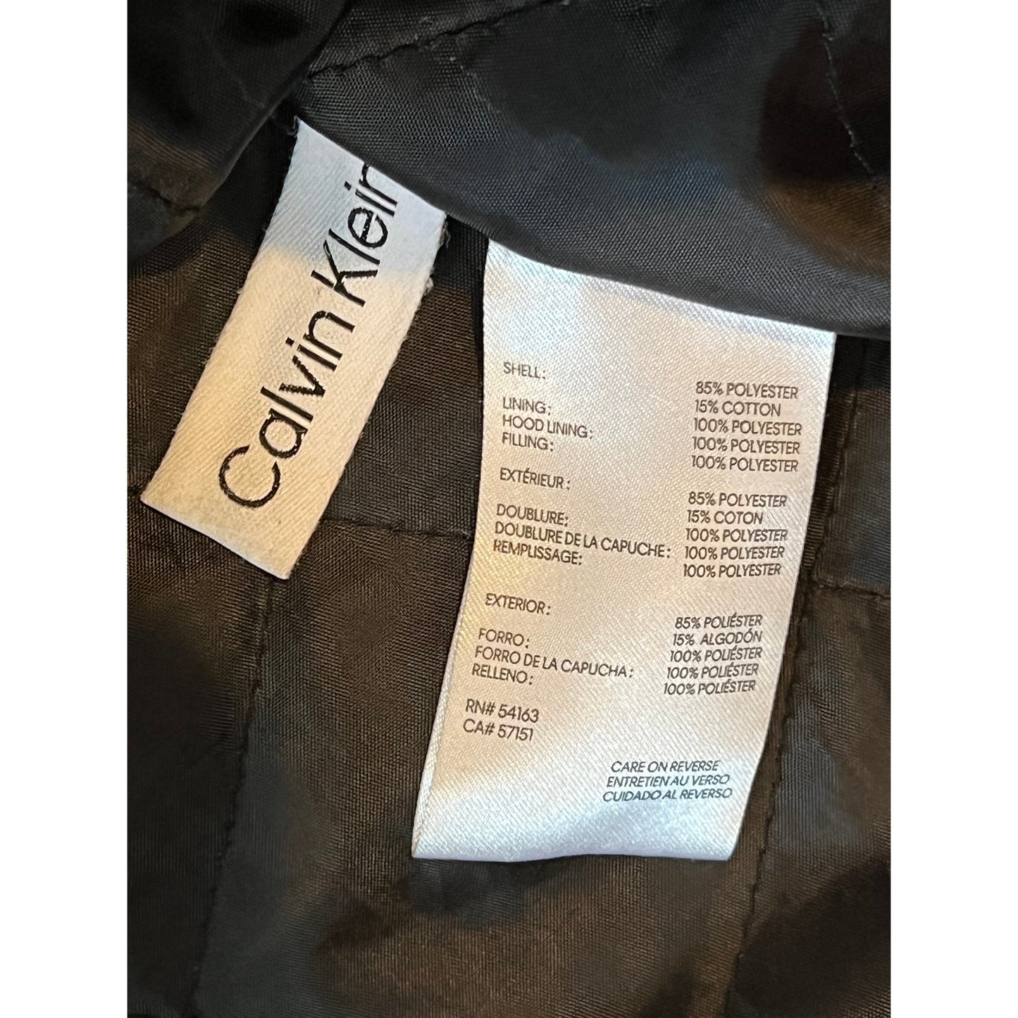 Calvin Klein Lined Parka Jacket Red Black Mens XL