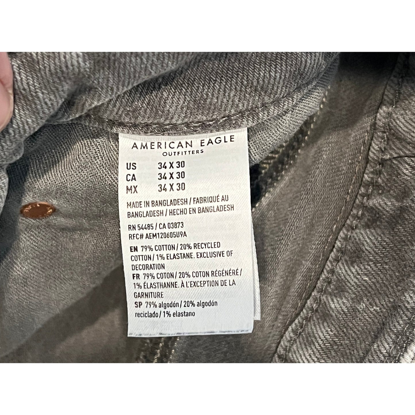 American Eagle Relaxed Straight Jeans Black Mens 34x30