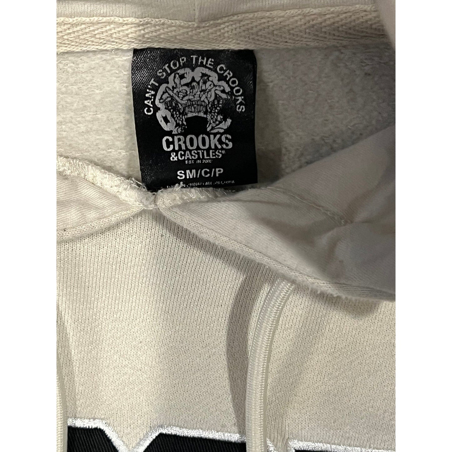 Crooks and Castles Cream White Hoodie Mens S