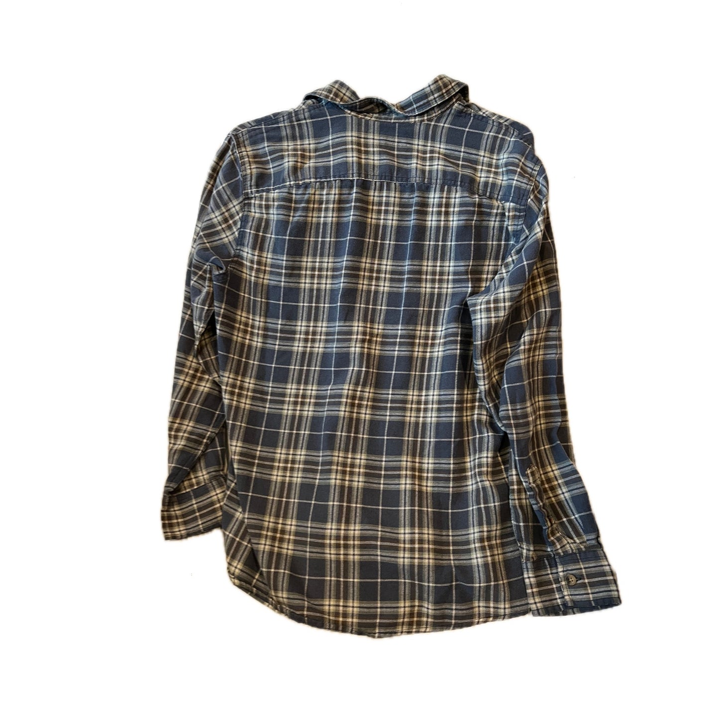 Wrangler Blue Gray Checkered Flannel Mens L