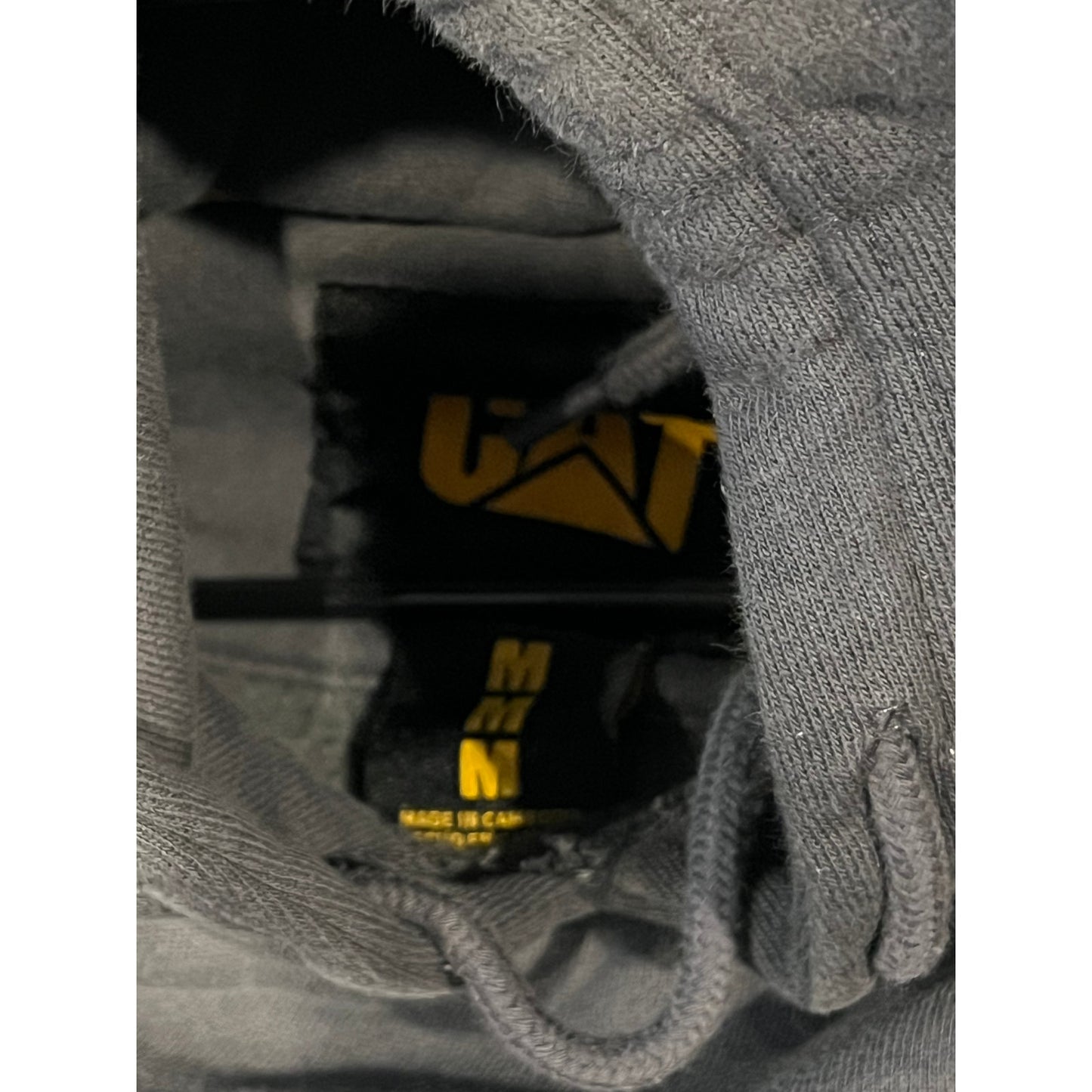 CAT Thick Warm Black Hoodie Mens M
