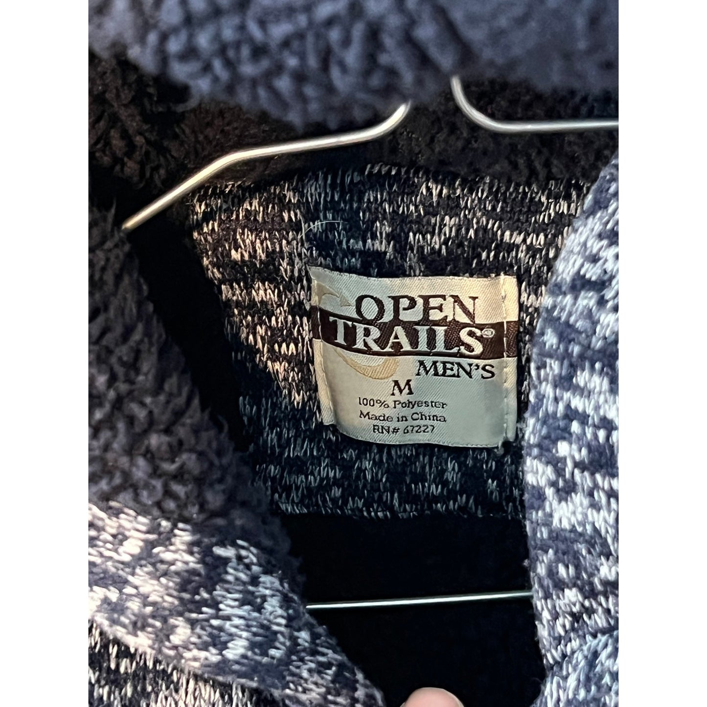 Sweat à capuche zippé intégral Open Trails gris et noir, taille M pour homme