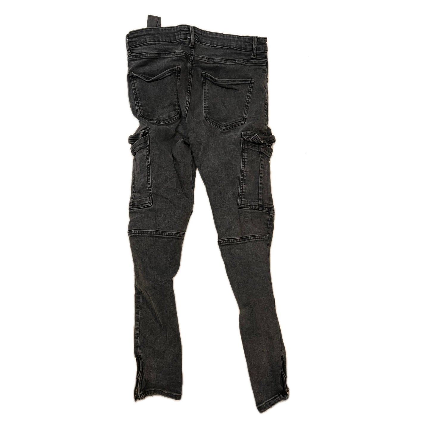 Zara Skinny Fit Black Cargo Jeans Mens 31x28