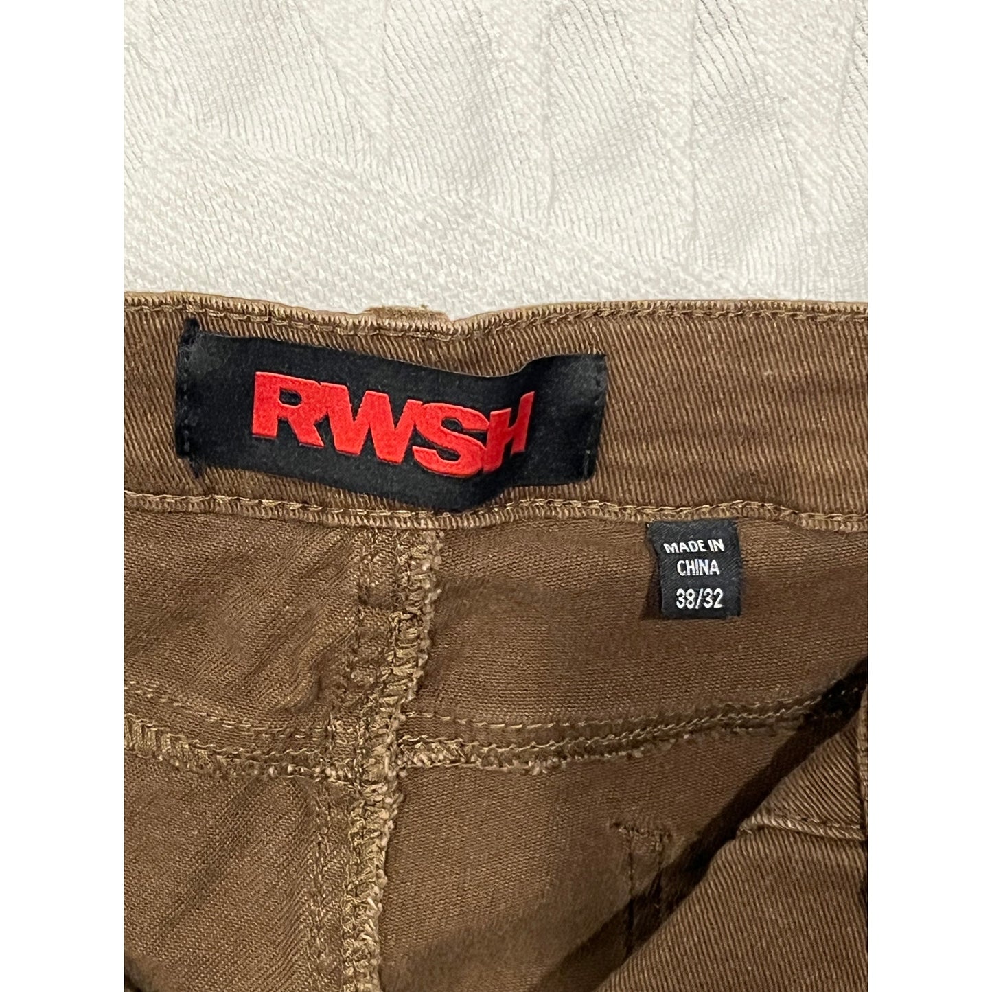 RWSH Pantalones de trabajo marrón óxido para hombre 38x32
