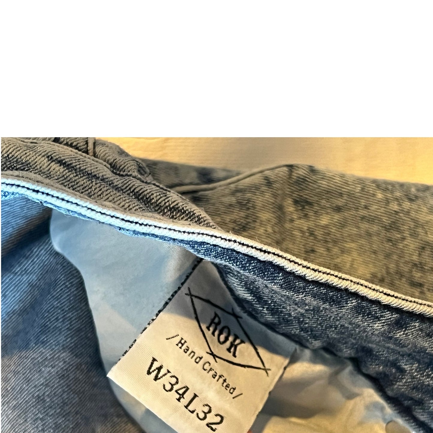 Rock Handcrafted Ribbed Slim Fit Jeans Mens 34x32