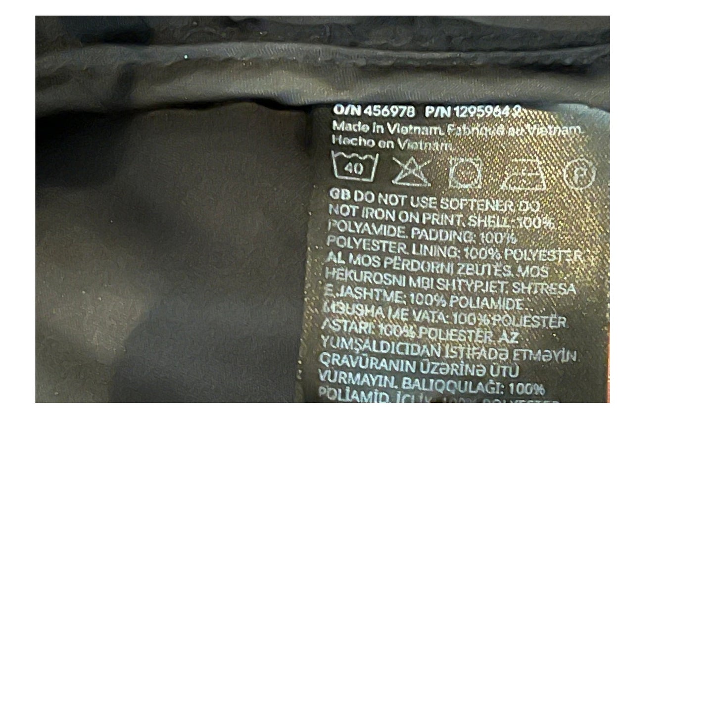 H&M Blouson rembourré hydrofuge noir Homme Taille S