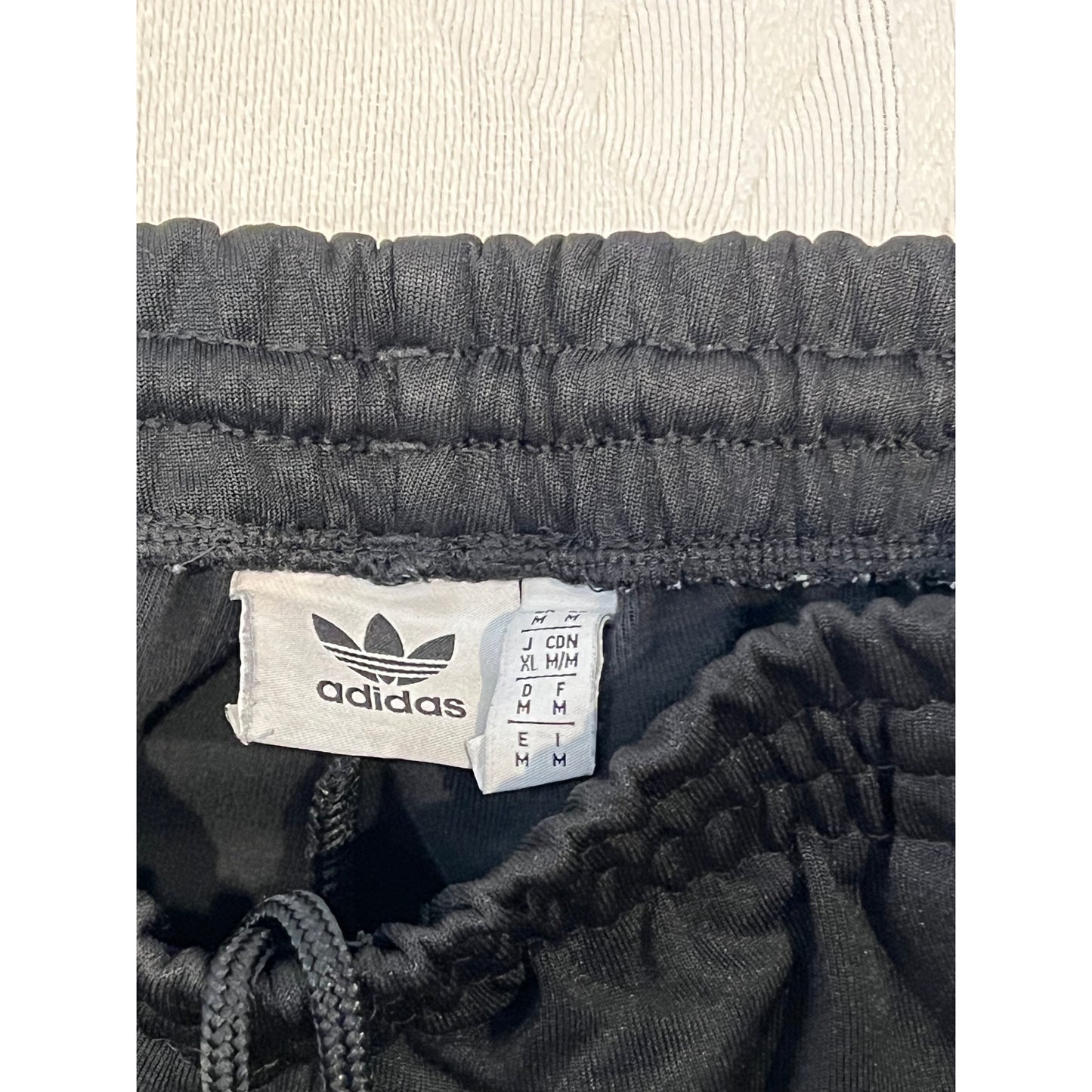 Adidas Black White Cuffed Ankle Joggers Mens M