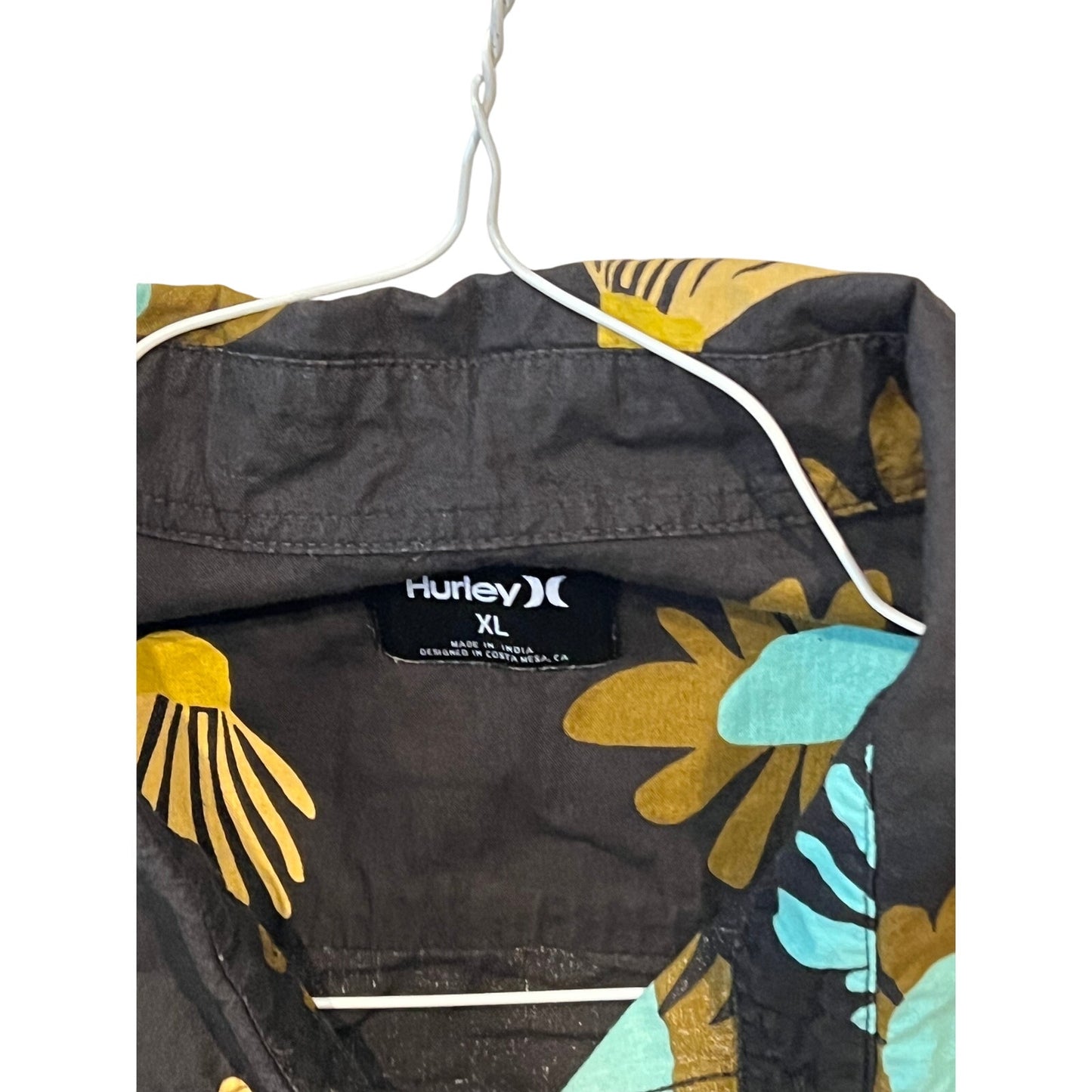Hurley Black Floral Print Button-Up Shirt - Mens XL
