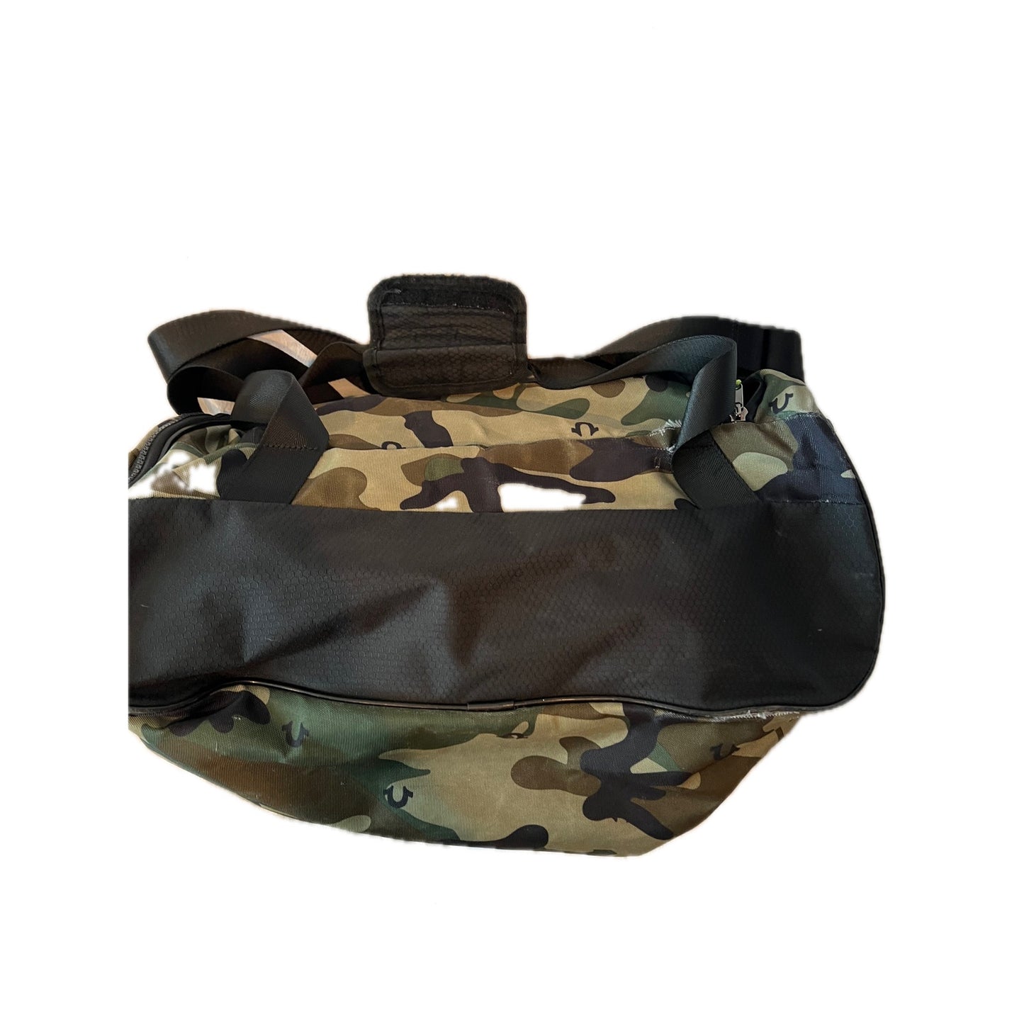 True Religion Green Black Camo Duffel Gym Bag 18"x10"x8"
