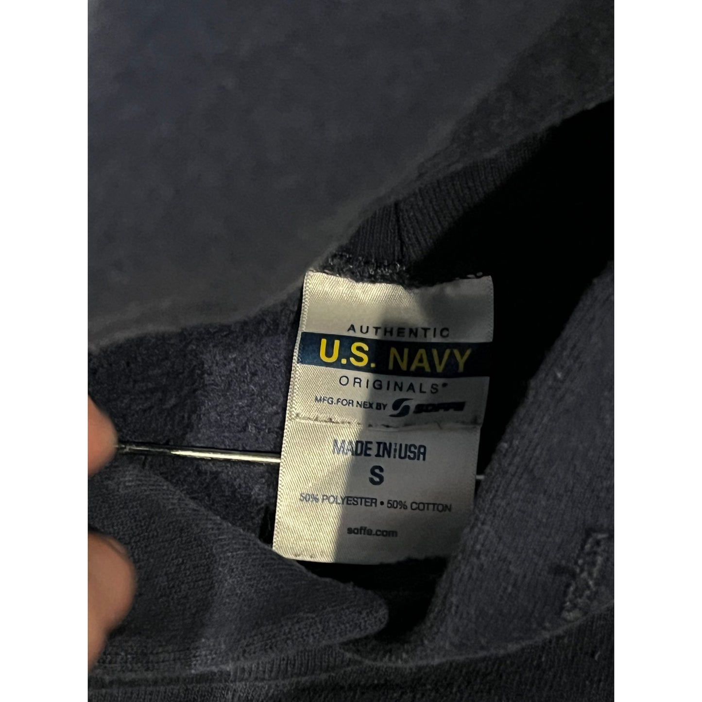 Bayside US Navy Blue Hoodie Mens Small