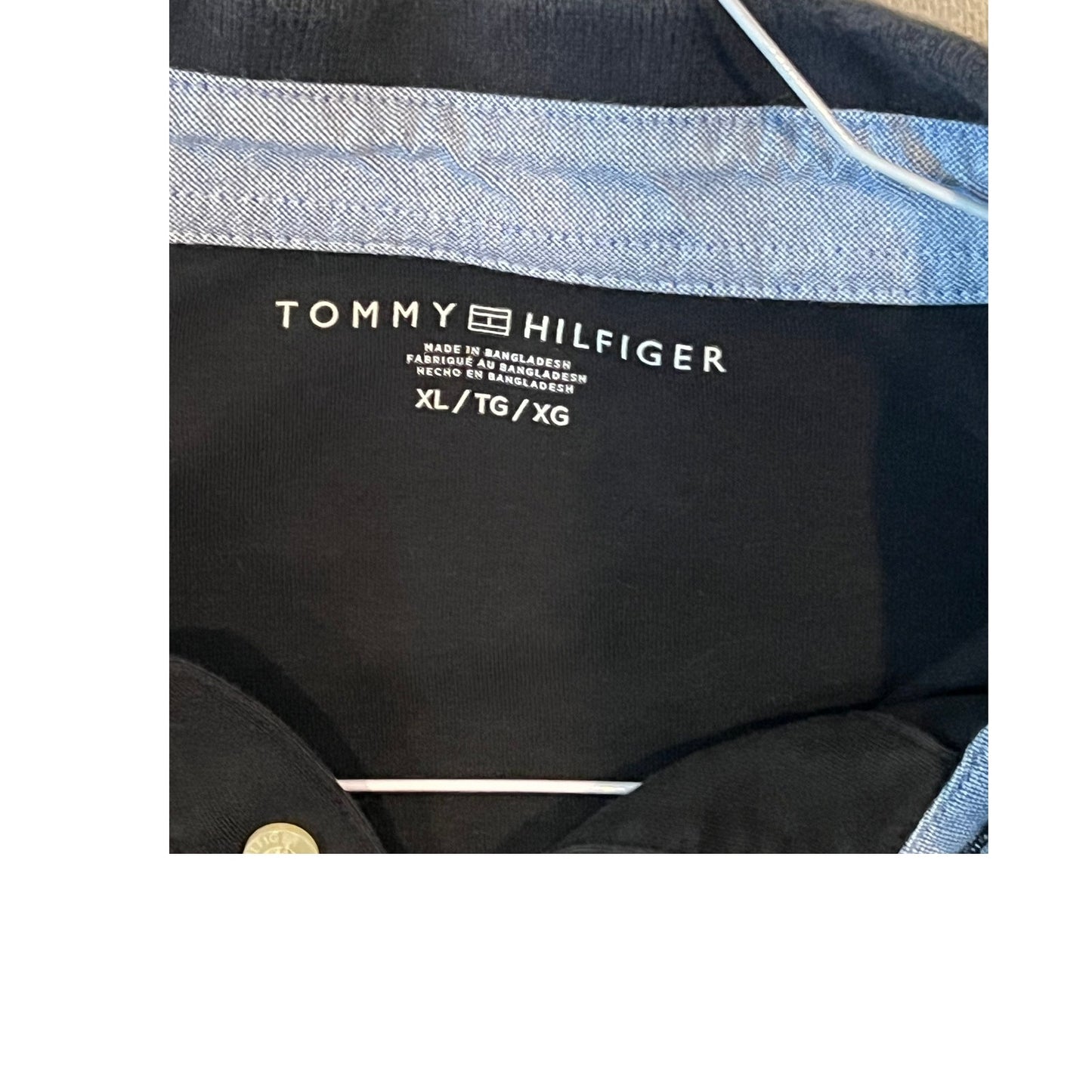 Tommy Hilfiger Black Polo Shirt Mens XL