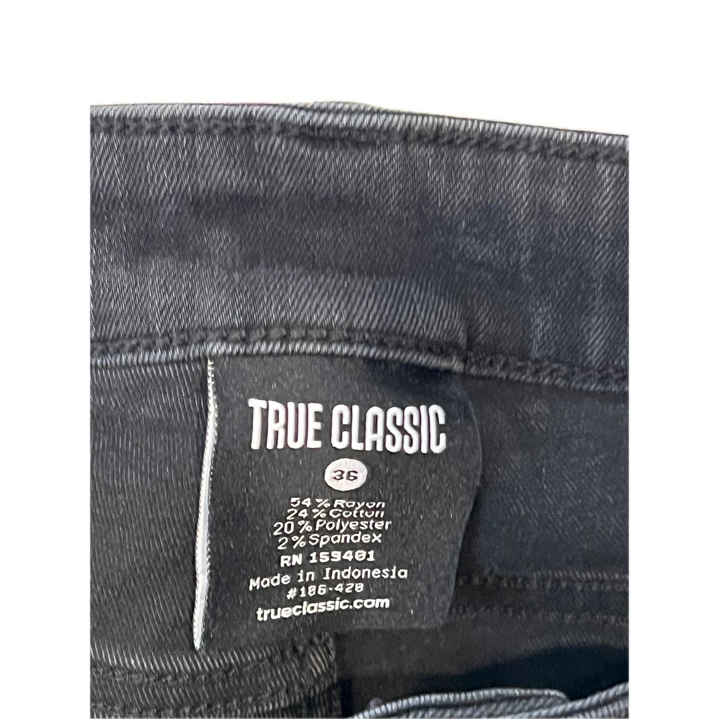 True Classic Straight High Stretch Black Jeans 36x30