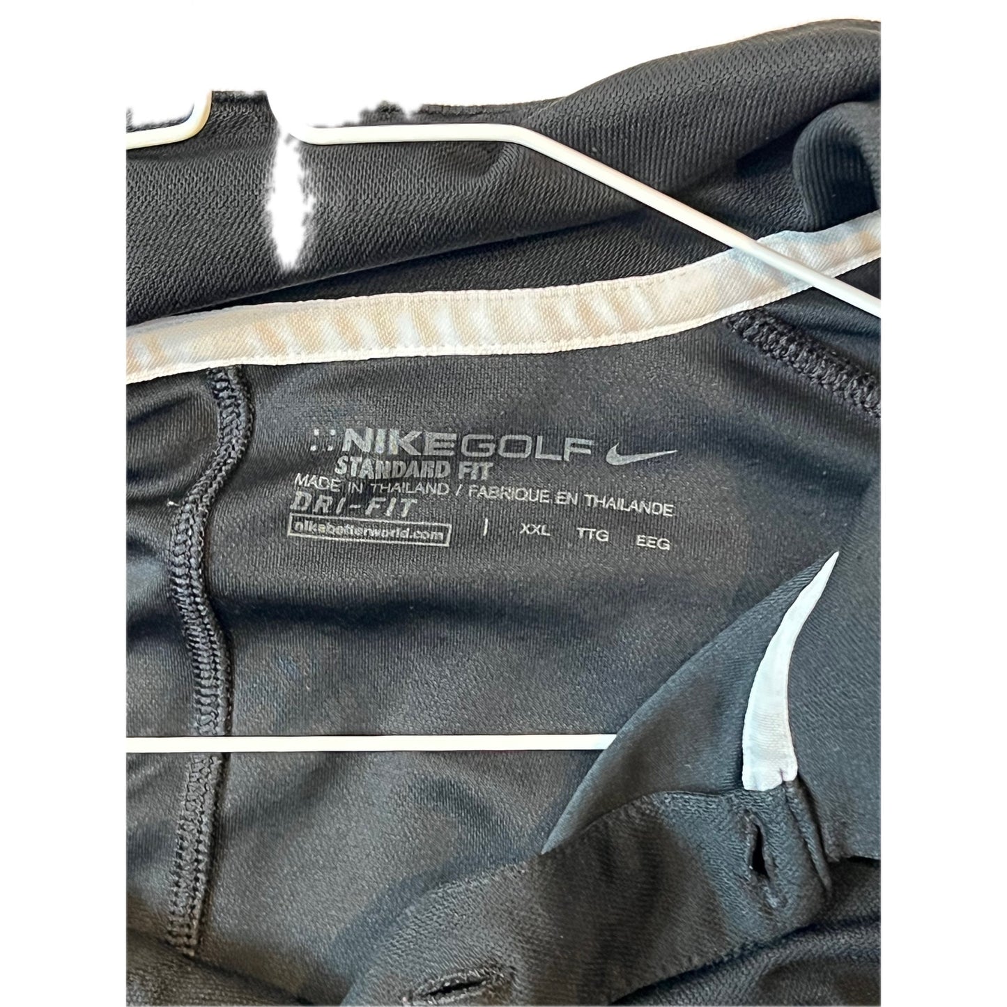 -Nike Dri-Fit Standard FIt Black Golf Shirt Mens XXL