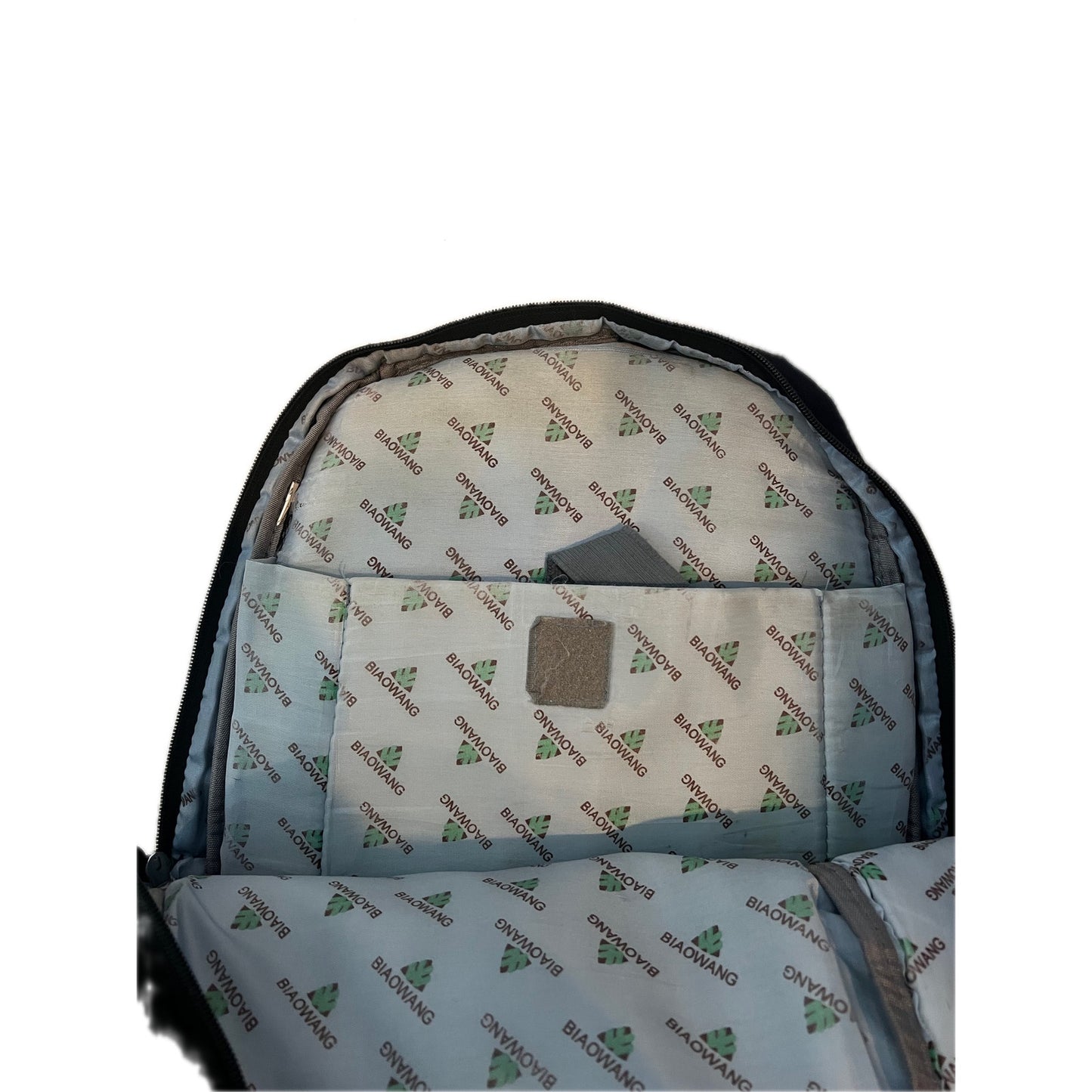 BiaoWang Sac à dos étanche pour ordinateur portable Noir Gris