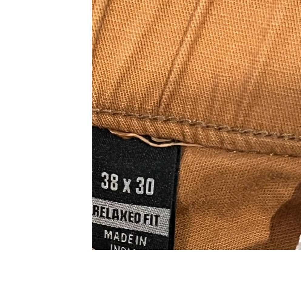 Pantalones finos de carpintero Carhartt beige mostaza para hombre 38x30