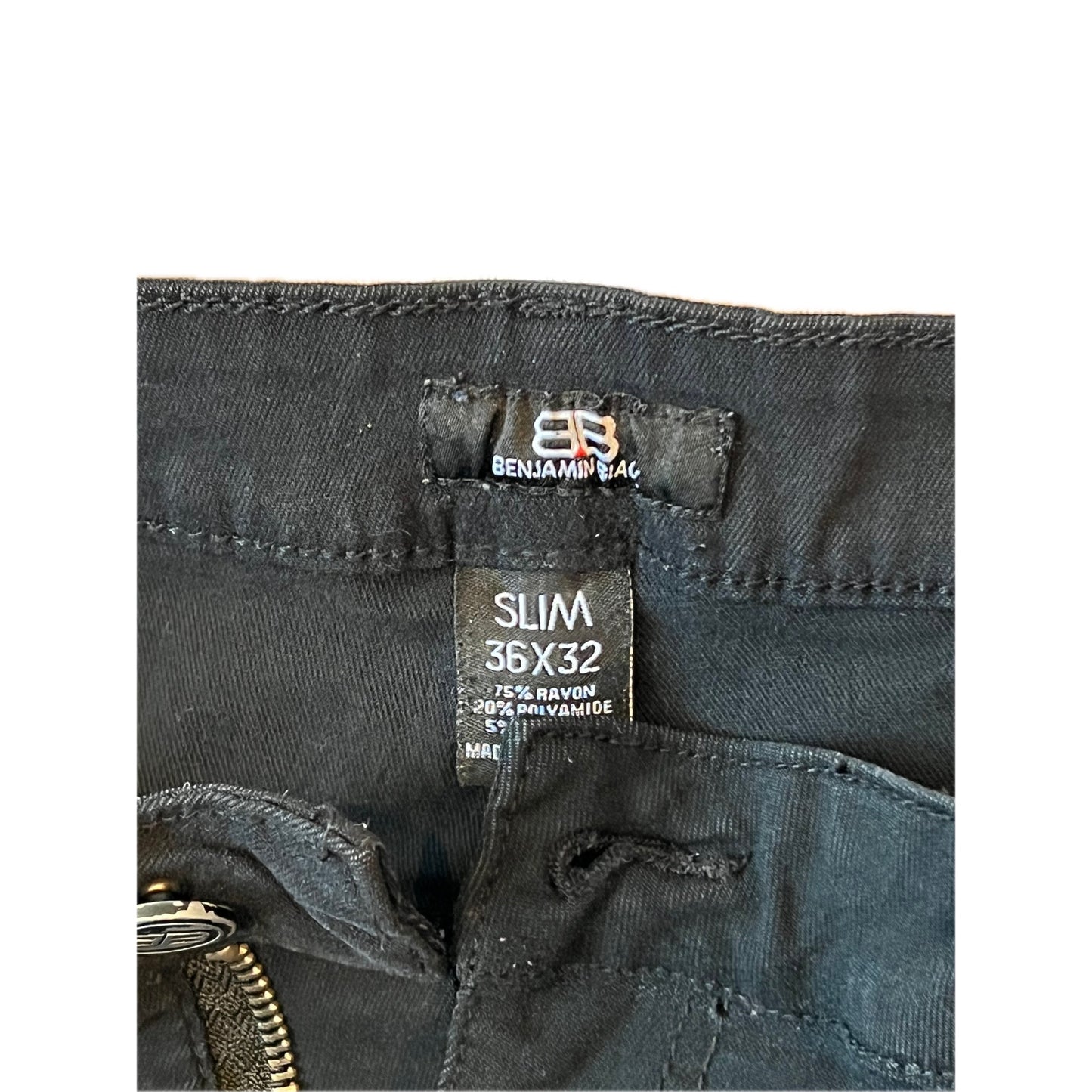 Benjamin Black Slim Black Jeans Mens 36x32
