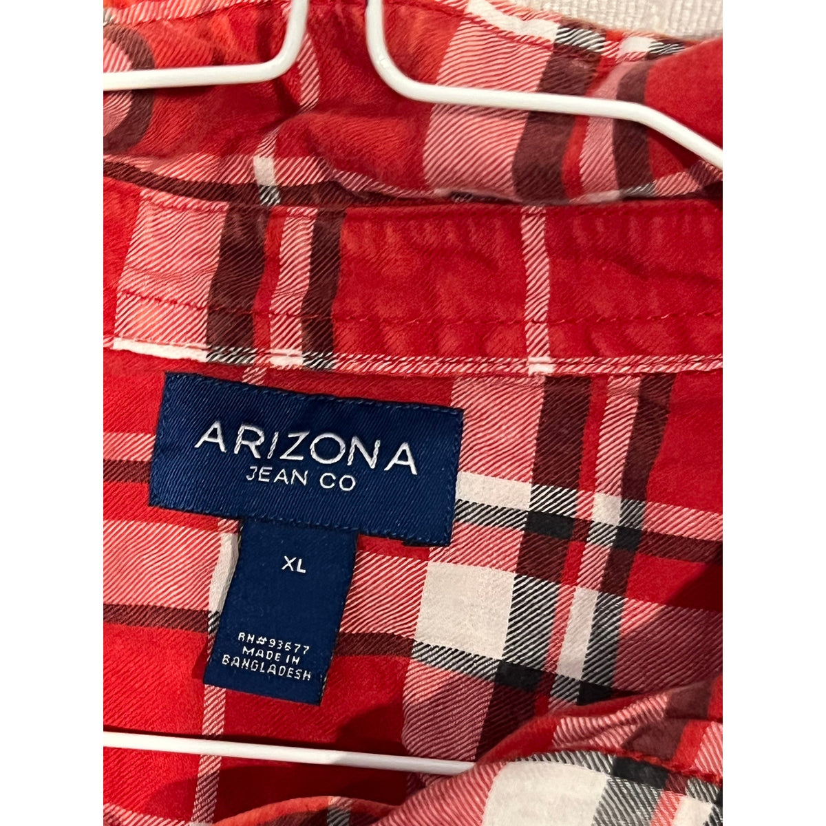 Arizona Jean Co Red Flannel Long Sleeve Shirt Woman's XL