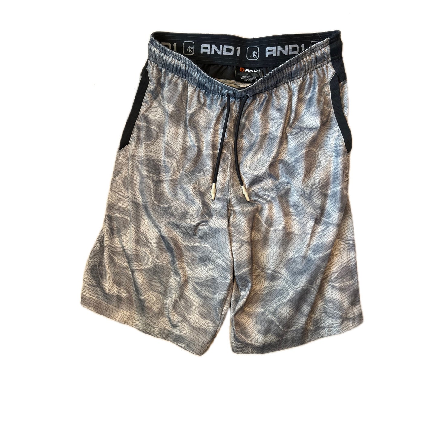 And 1 Gray Silver and Black Athletic Shorts Mens M
