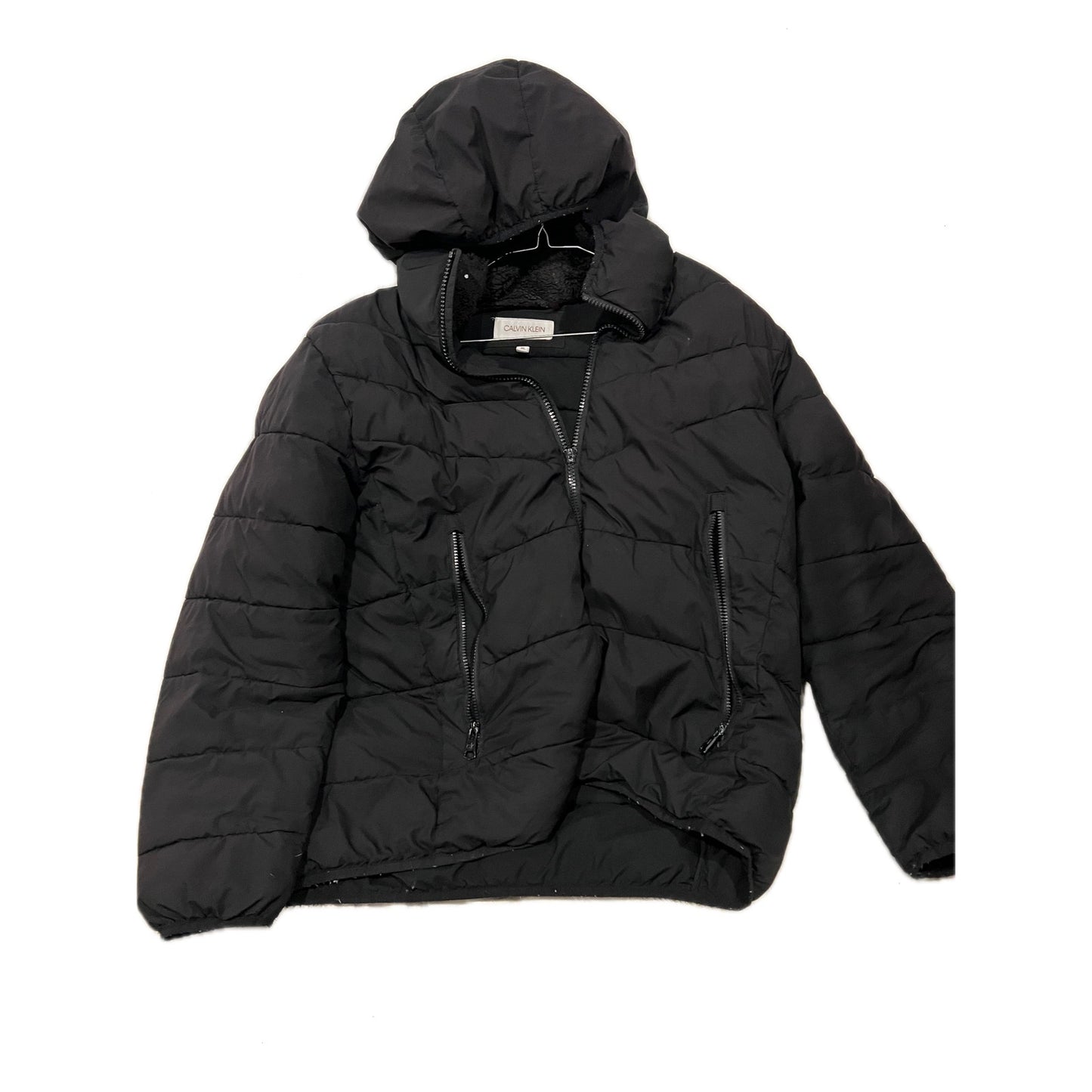 Calvin Klein Lined Parka Jacket Black Mens XL