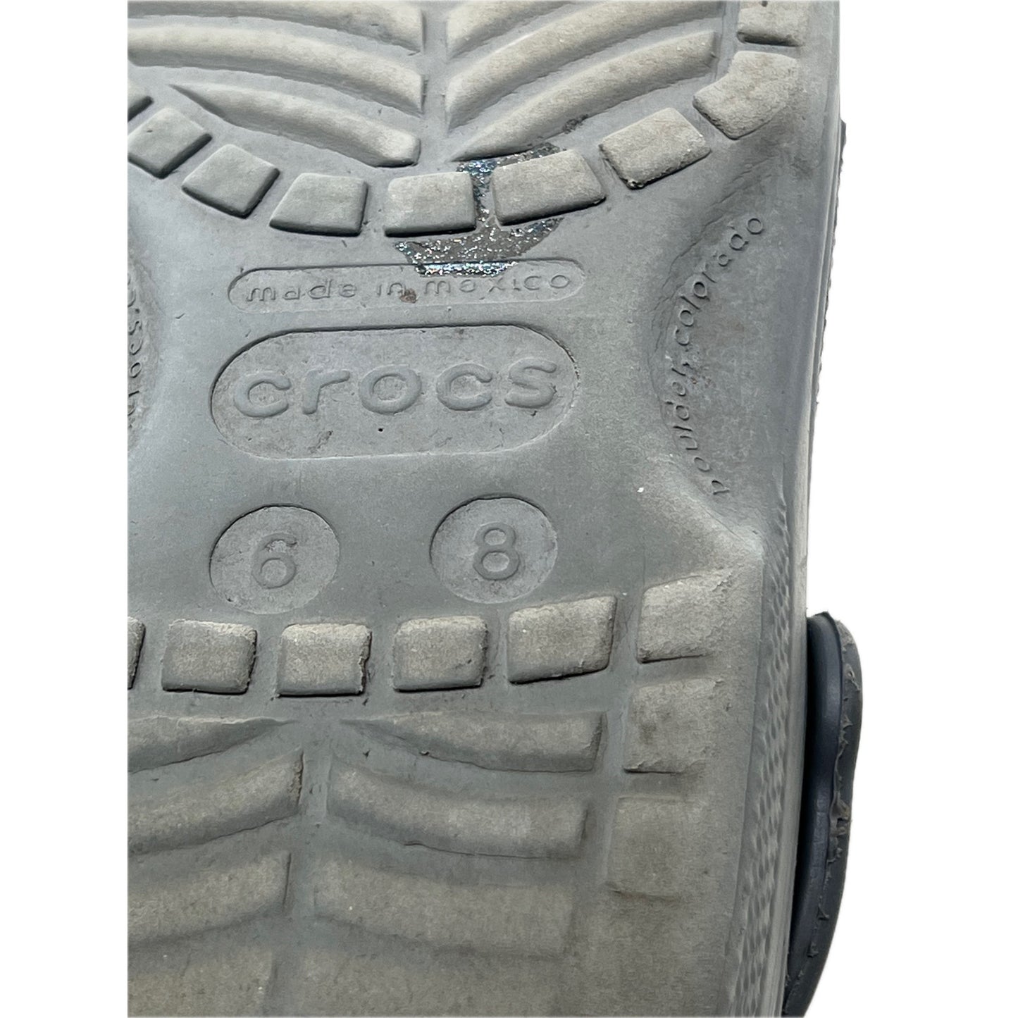 Crocs Charcoal Gray Slides Clogs Men's 6 Womans 8