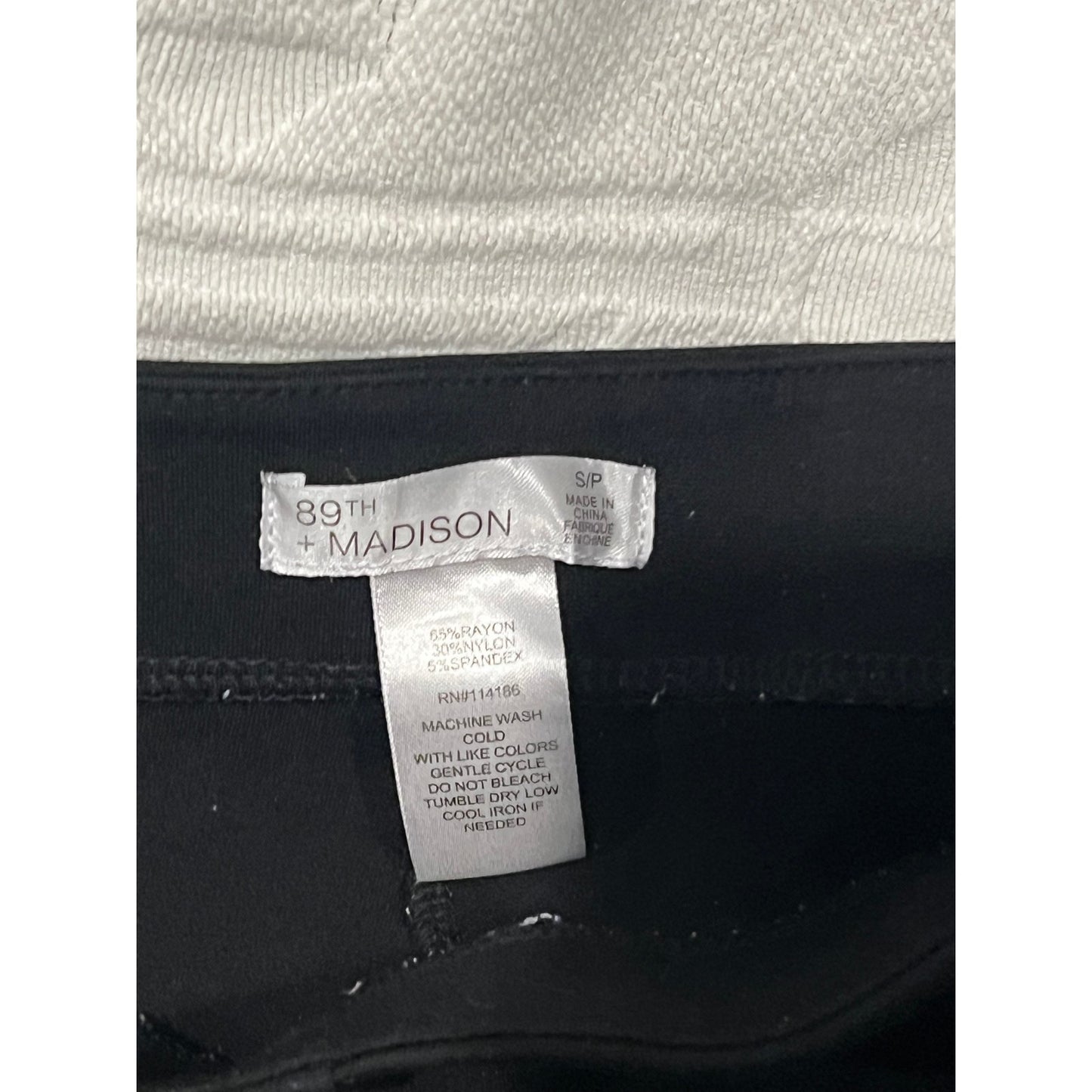 89th + Madison Black Pull On Pants Womans size S/P