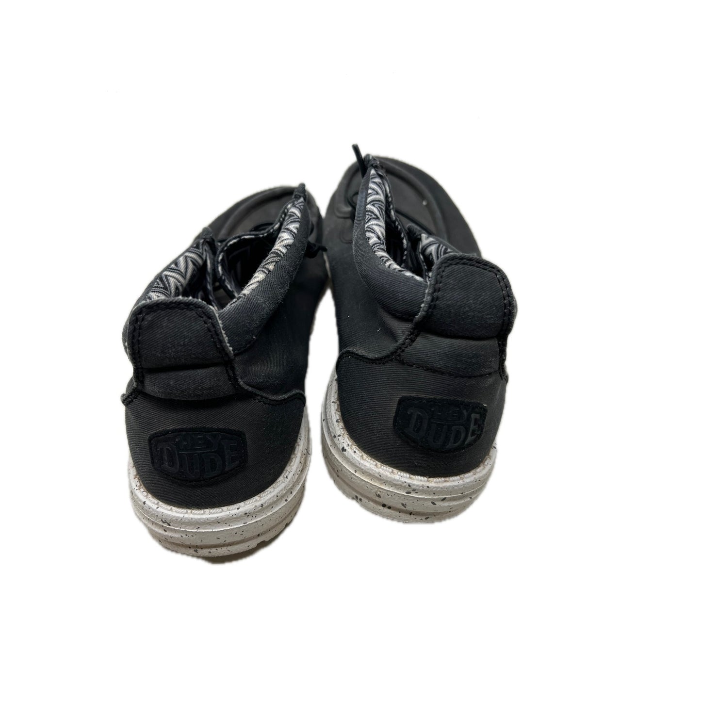 Hey Dude Men's Wally Mid Canvas Black/White Size 9 40701-066