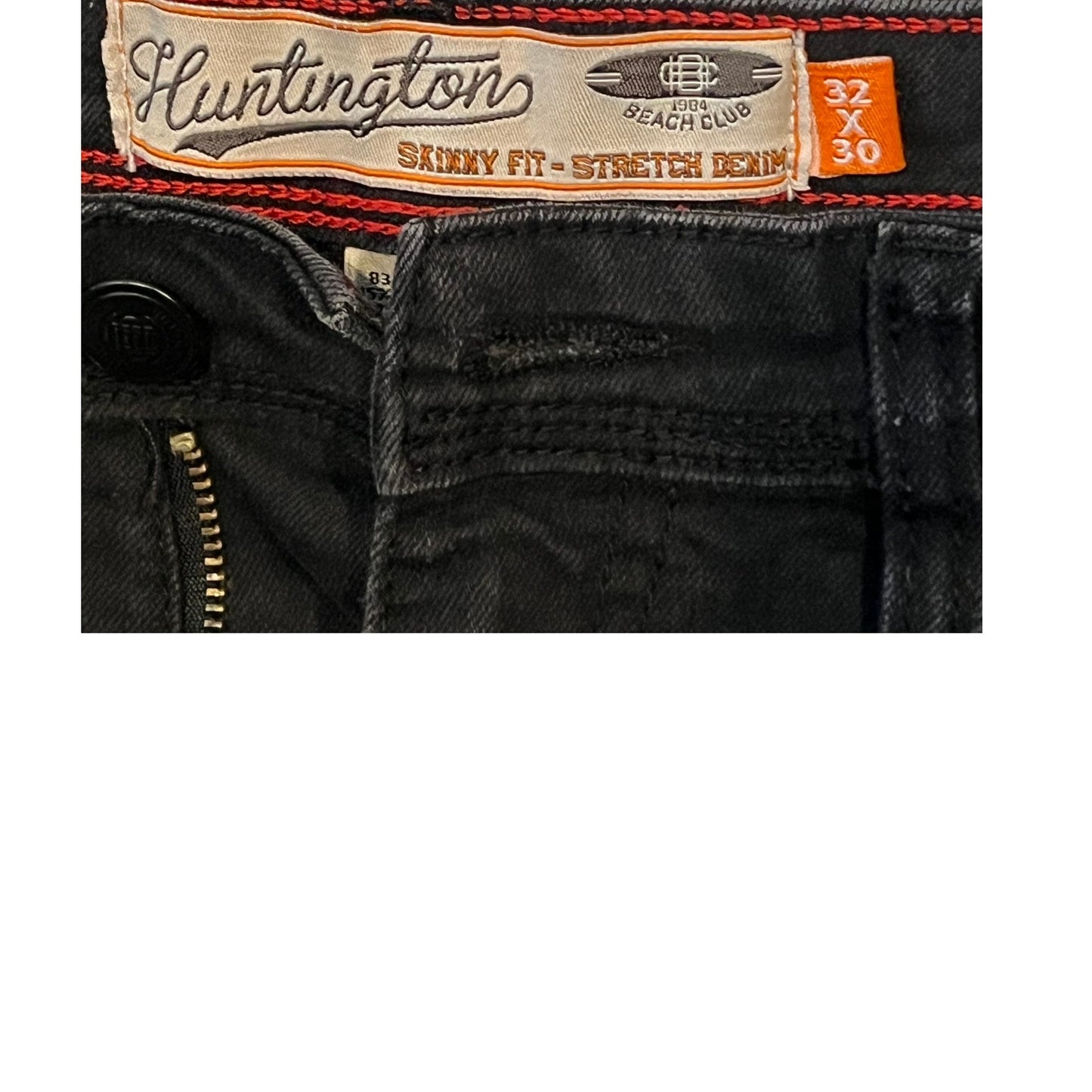 Hunington Beach Club Jeans Negros Ajustados para Hombre 32x30