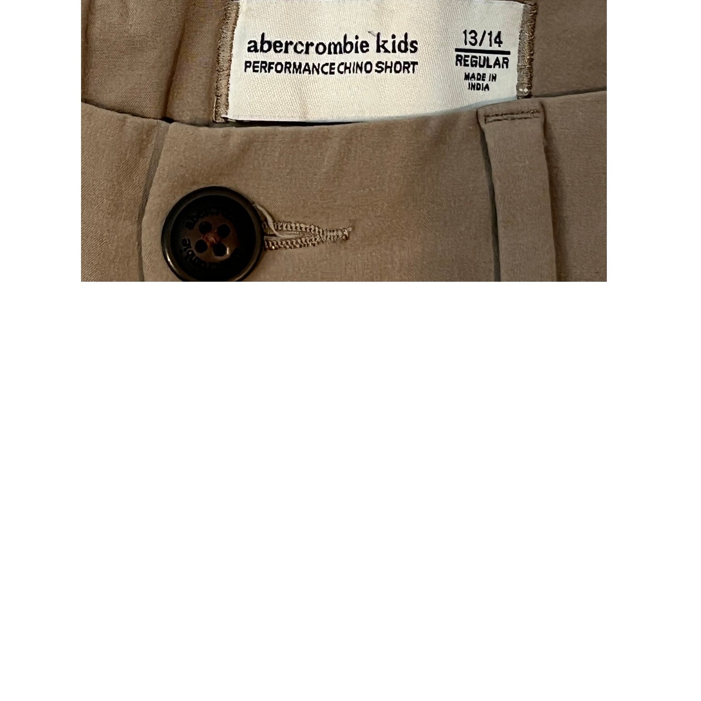 Abercrombie Kids Beige Performance Chino Short Sz (13/14)