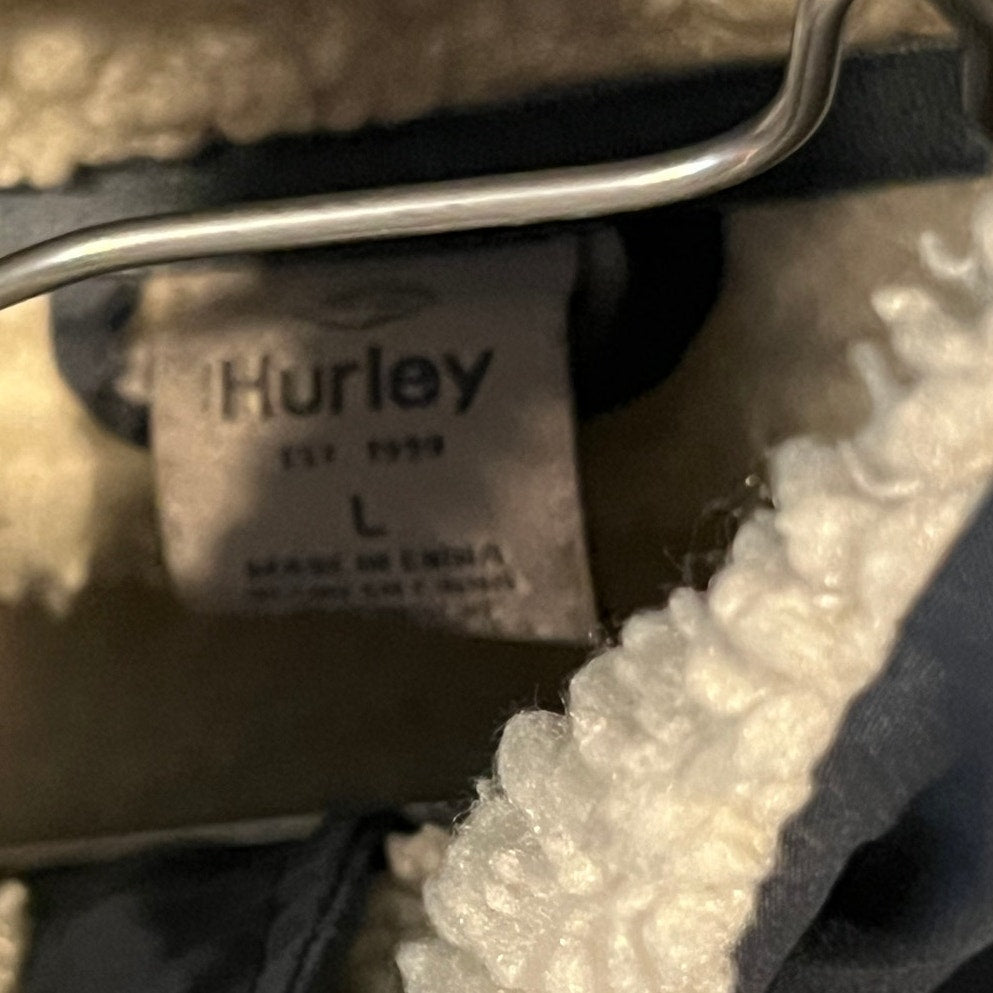 Hurley Sherpa Fleece Hoodie Jacket - Size L