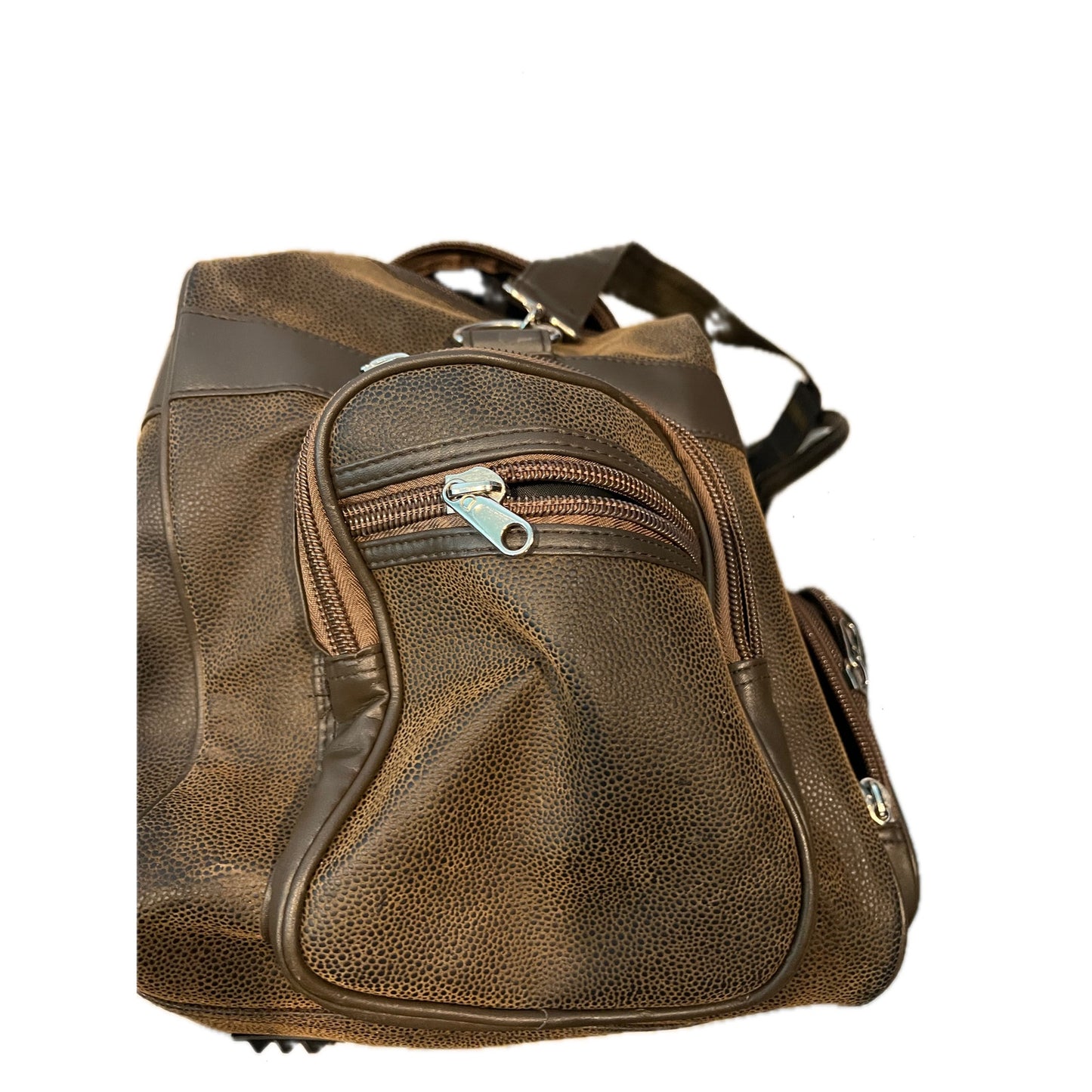 Brown Heavy Leather Tote Gym Bag 22"x10"x10"