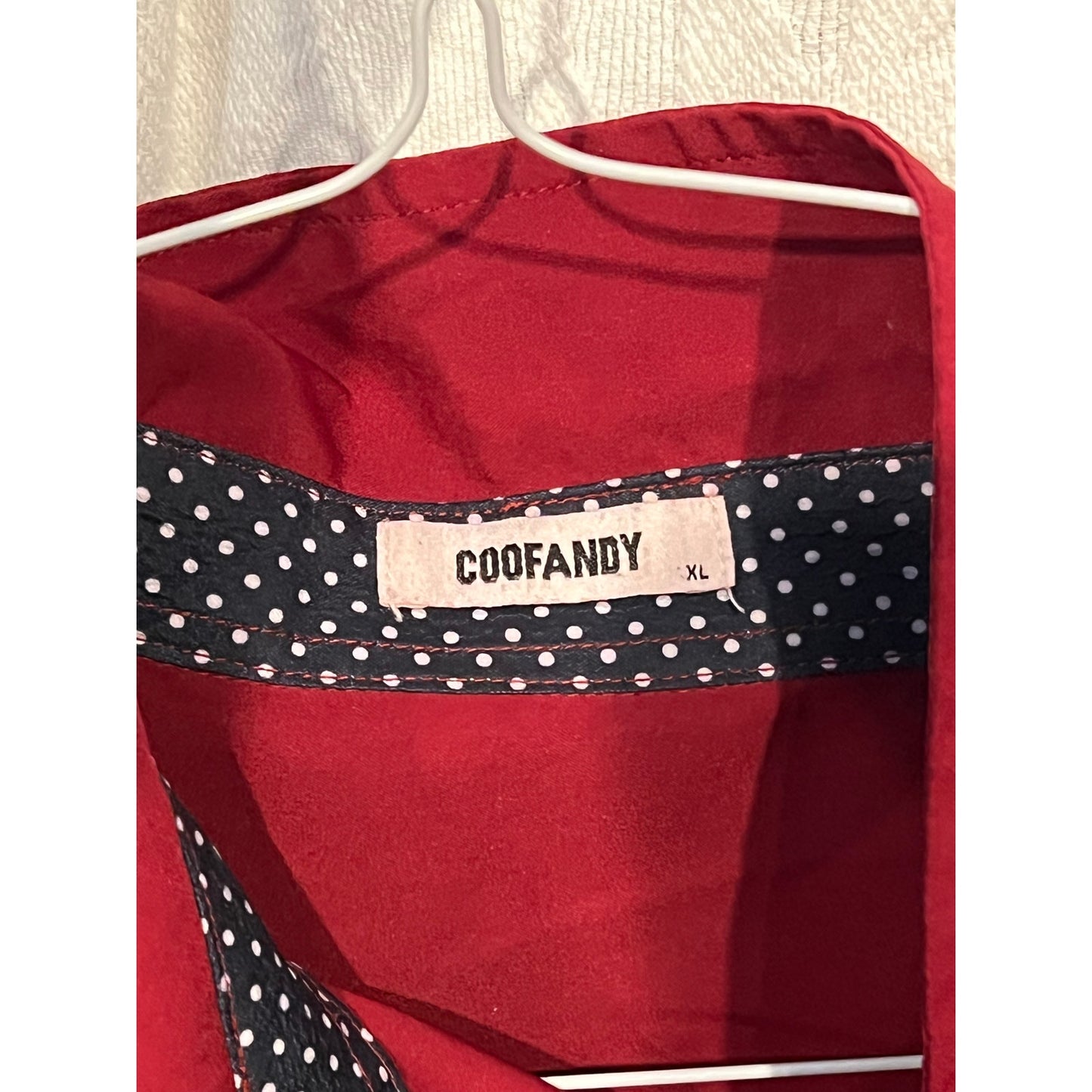 Coofandy Red Long Sleeve Button Down Shirt Mens XL